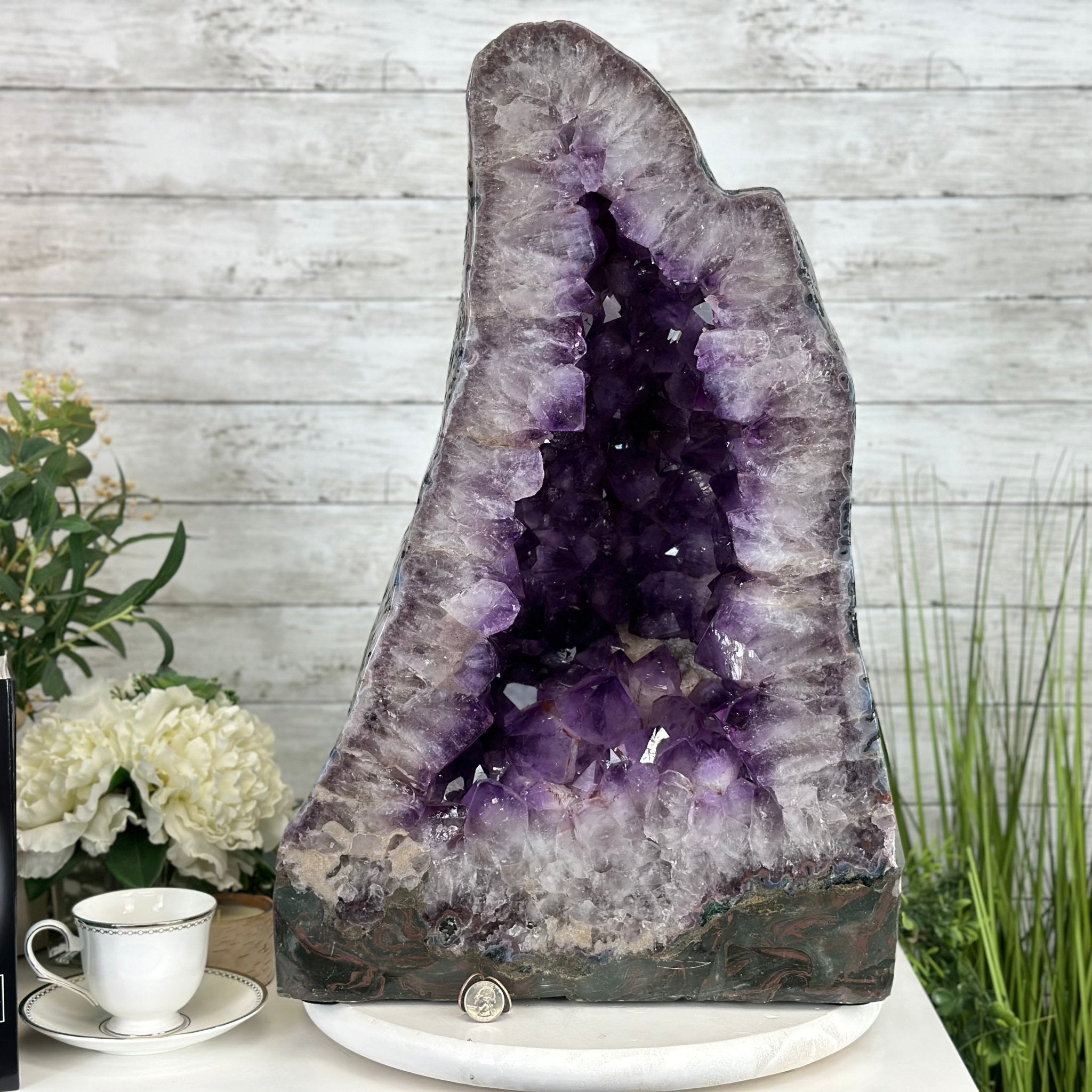 Extra Plus Quality Polished Brazilian Amethyst Cathedral, 114.2 lbs & 23" tall Model #5602-0166 by Brazil Gems - Brazil GemsBrazil GemsExtra Plus Quality Polished Brazilian Amethyst Cathedral, 114.2 lbs & 23" tall Model #5602-0166 by Brazil GemsPolished Cathedrals5602-0166