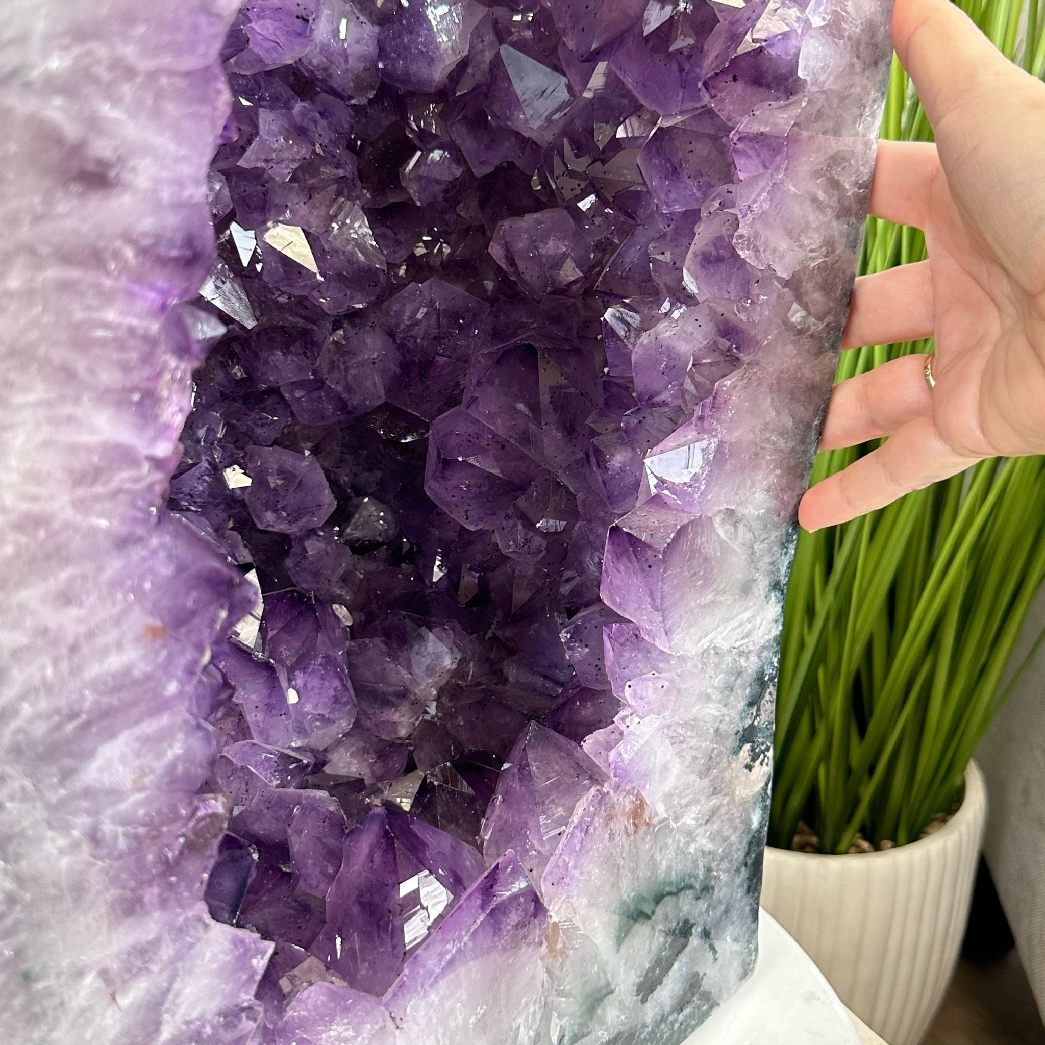 Extra Plus Quality Polished Brazilian Amethyst Cathedral, 115.9 lbs & 26.25" tall Model #5602-0065 by Brazil Gems - Brazil GemsBrazil GemsExtra Plus Quality Polished Brazilian Amethyst Cathedral, 115.9 lbs & 26.25" tall Model #5602-0065 by Brazil GemsPolished Cathedrals5602-0065