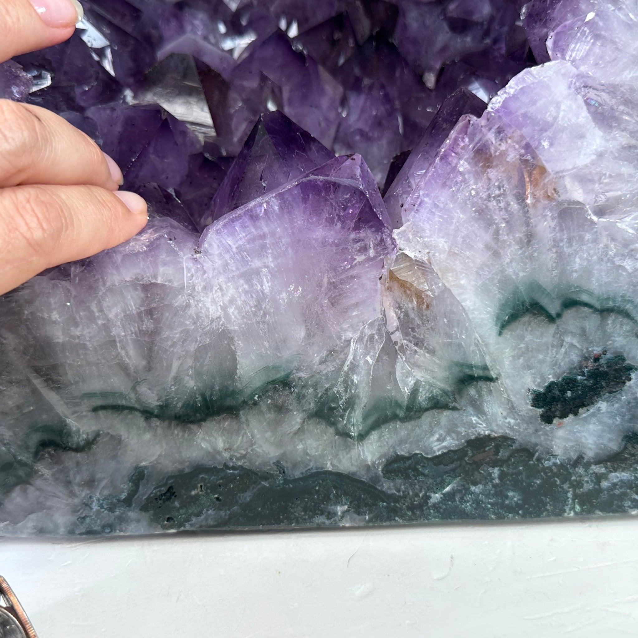 Extra Plus Quality Polished Brazilian Amethyst Cathedral, 115.9 lbs & 26.25" tall Model #5602-0065 by Brazil Gems - Brazil GemsBrazil GemsExtra Plus Quality Polished Brazilian Amethyst Cathedral, 115.9 lbs & 26.25" tall Model #5602-0065 by Brazil GemsPolished Cathedrals5602-0065