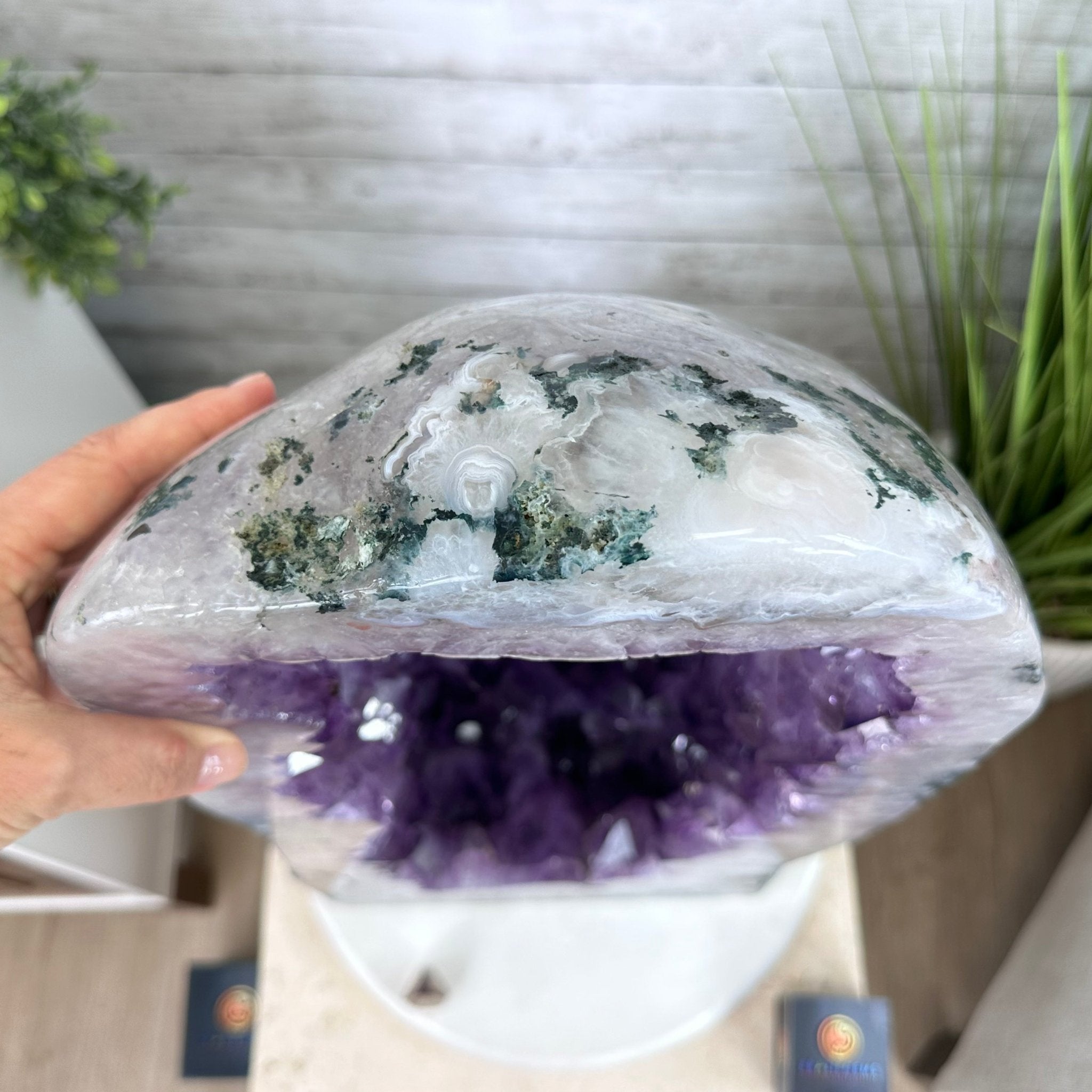 Extra Plus Quality Polished Brazilian Amethyst Cathedral, 115.9 lbs & 26.25" tall Model #5602-0065 by Brazil Gems - Brazil GemsBrazil GemsExtra Plus Quality Polished Brazilian Amethyst Cathedral, 115.9 lbs & 26.25" tall Model #5602-0065 by Brazil GemsPolished Cathedrals5602-0065