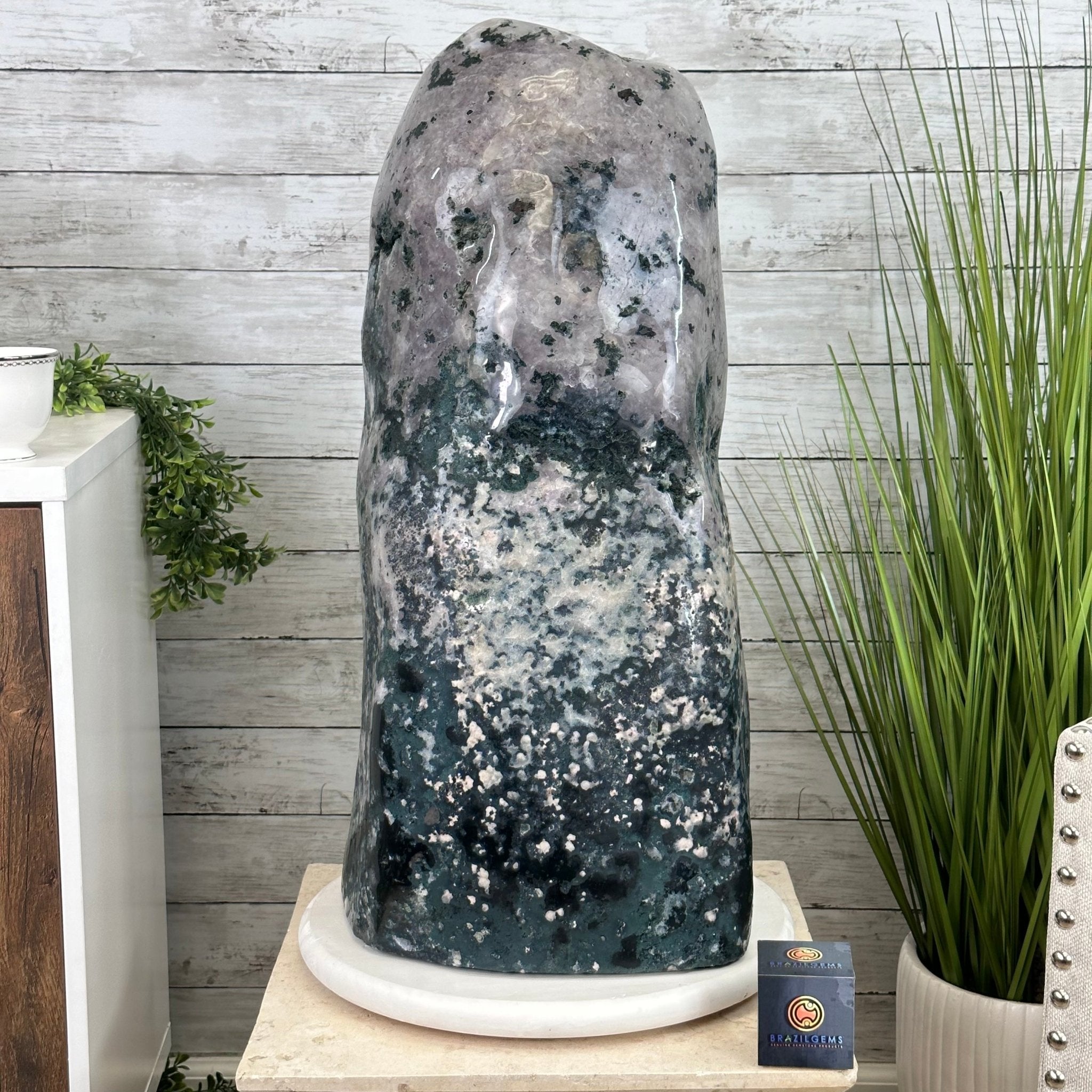 Extra Plus Quality Polished Brazilian Amethyst Cathedral, 115.9 lbs & 26.25" tall Model #5602-0065 by Brazil Gems - Brazil GemsBrazil GemsExtra Plus Quality Polished Brazilian Amethyst Cathedral, 115.9 lbs & 26.25" tall Model #5602-0065 by Brazil GemsPolished Cathedrals5602-0065