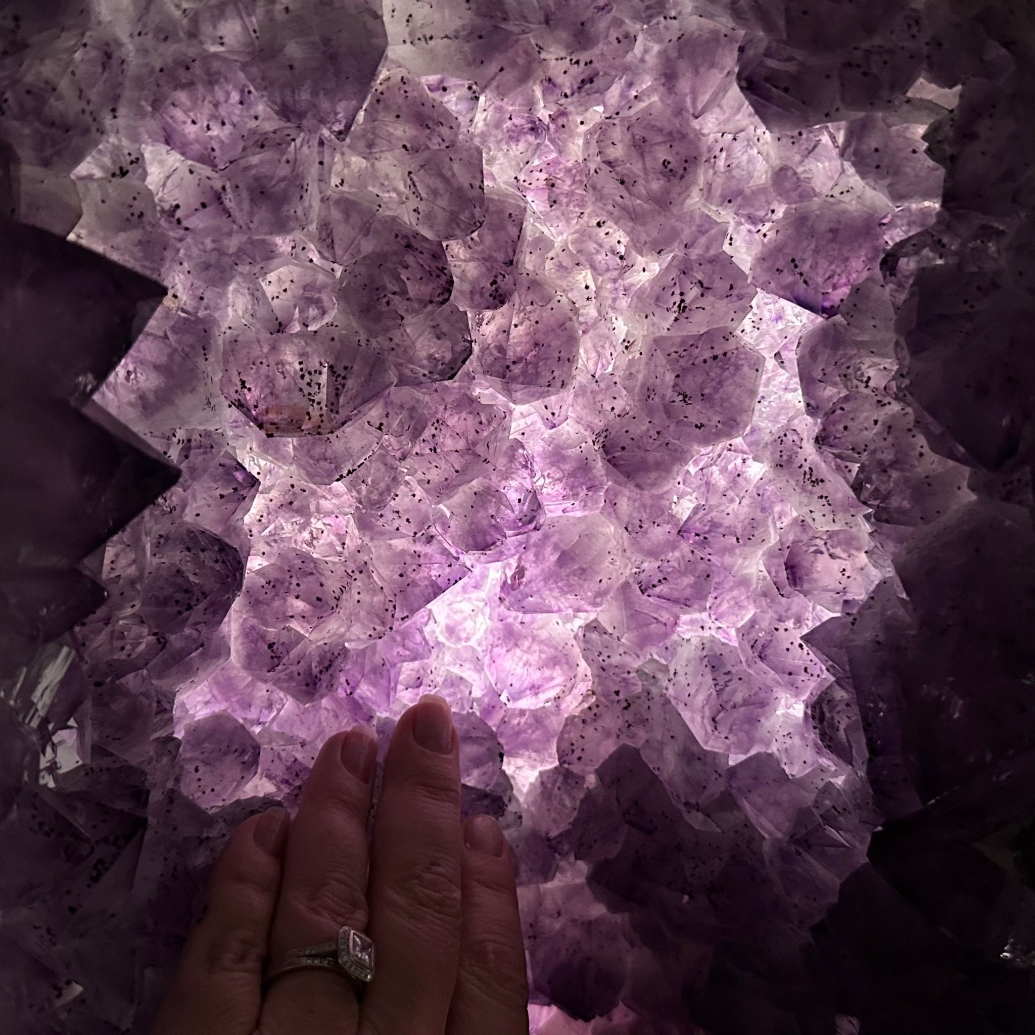 Extra Plus Quality Polished Brazilian Amethyst Cathedral, 115.9 lbs & 26.25" tall Model #5602-0065 by Brazil Gems - Brazil GemsBrazil GemsExtra Plus Quality Polished Brazilian Amethyst Cathedral, 115.9 lbs & 26.25" tall Model #5602-0065 by Brazil GemsPolished Cathedrals5602-0065