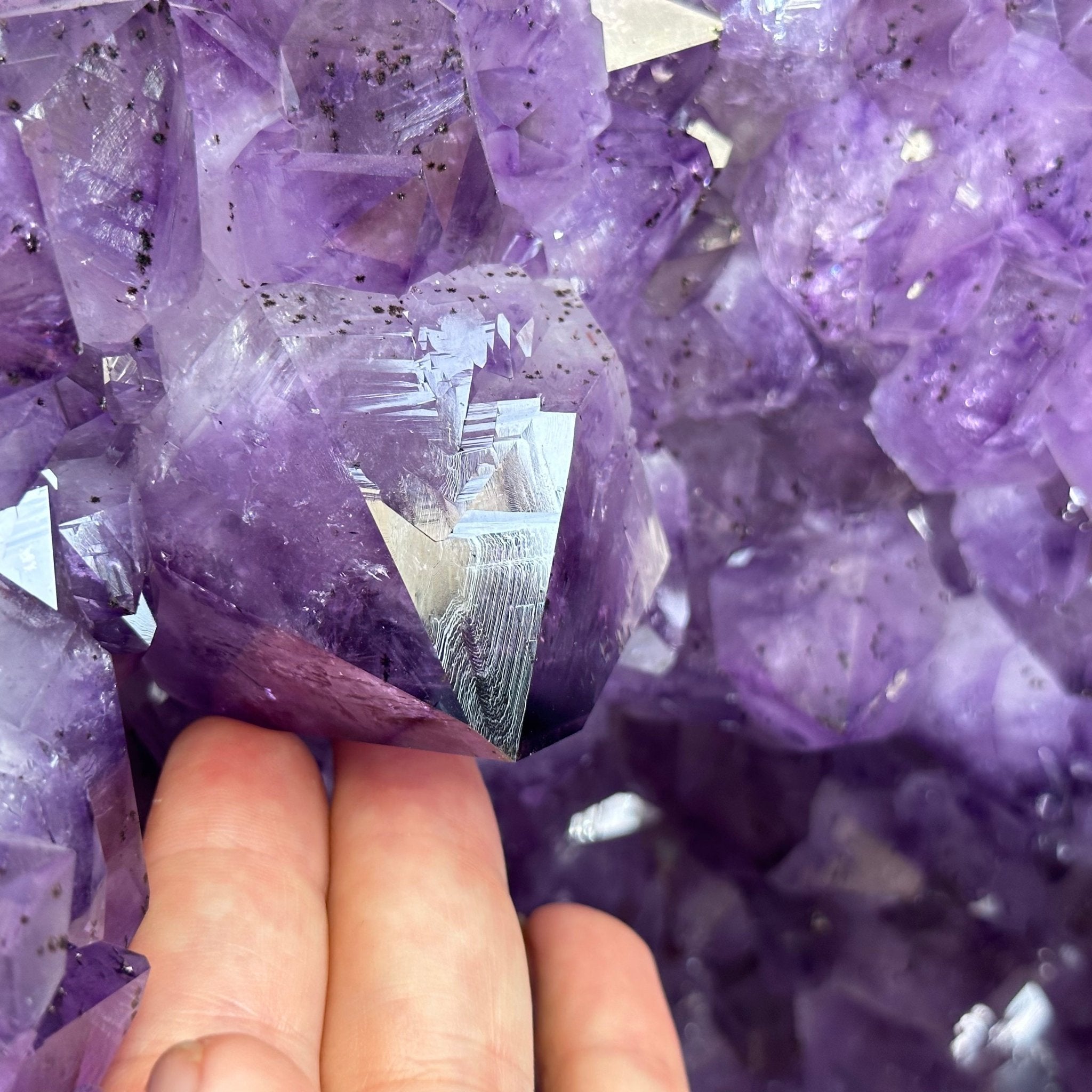 Extra Plus Quality Polished Brazilian Amethyst Cathedral, 115.9 lbs & 26.25" tall Model #5602-0065 by Brazil Gems - Brazil GemsBrazil GemsExtra Plus Quality Polished Brazilian Amethyst Cathedral, 115.9 lbs & 26.25" tall Model #5602-0065 by Brazil GemsPolished Cathedrals5602-0065