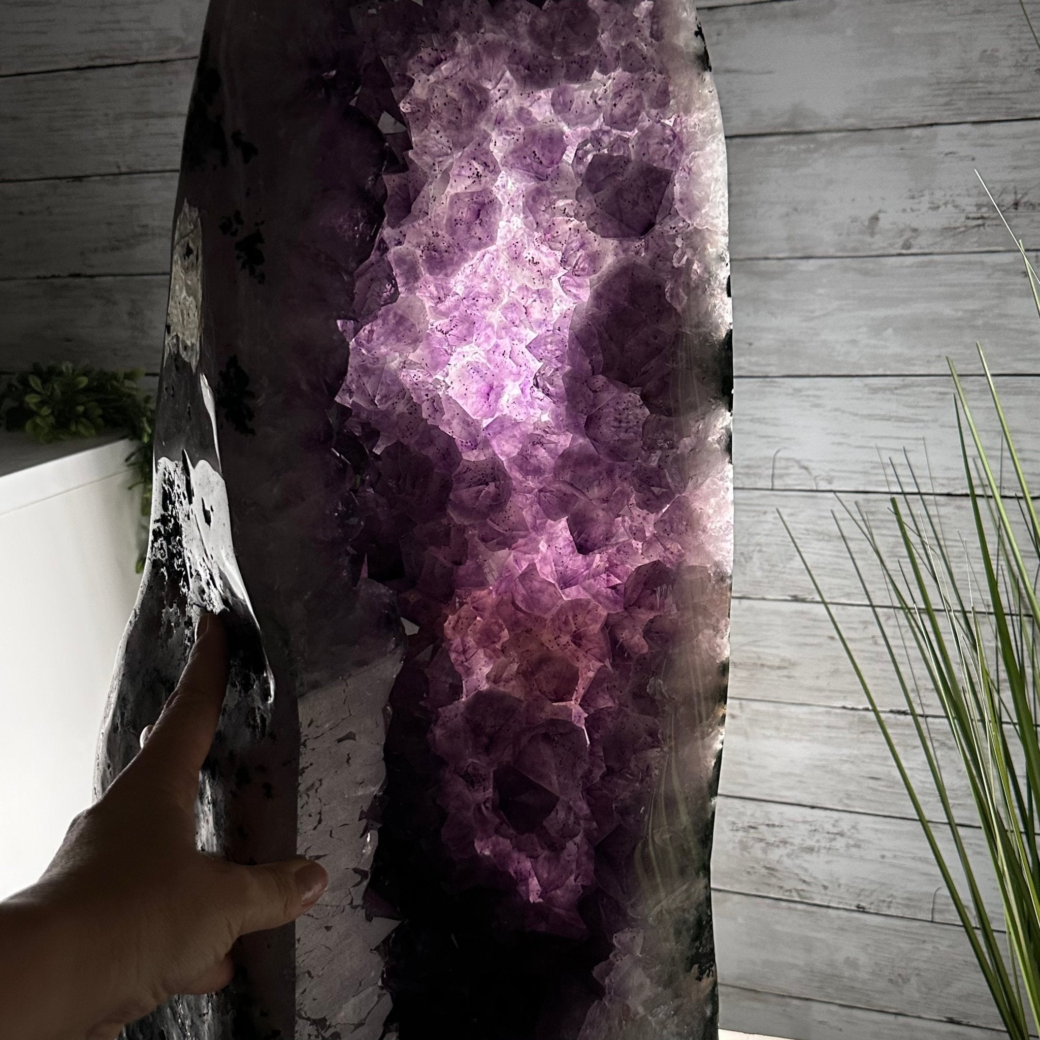 Extra Plus Quality Polished Brazilian Amethyst Cathedral, 115.9 lbs & 26.25" tall Model #5602-0065 by Brazil Gems - Brazil GemsBrazil GemsExtra Plus Quality Polished Brazilian Amethyst Cathedral, 115.9 lbs & 26.25" tall Model #5602-0065 by Brazil GemsPolished Cathedrals5602-0065