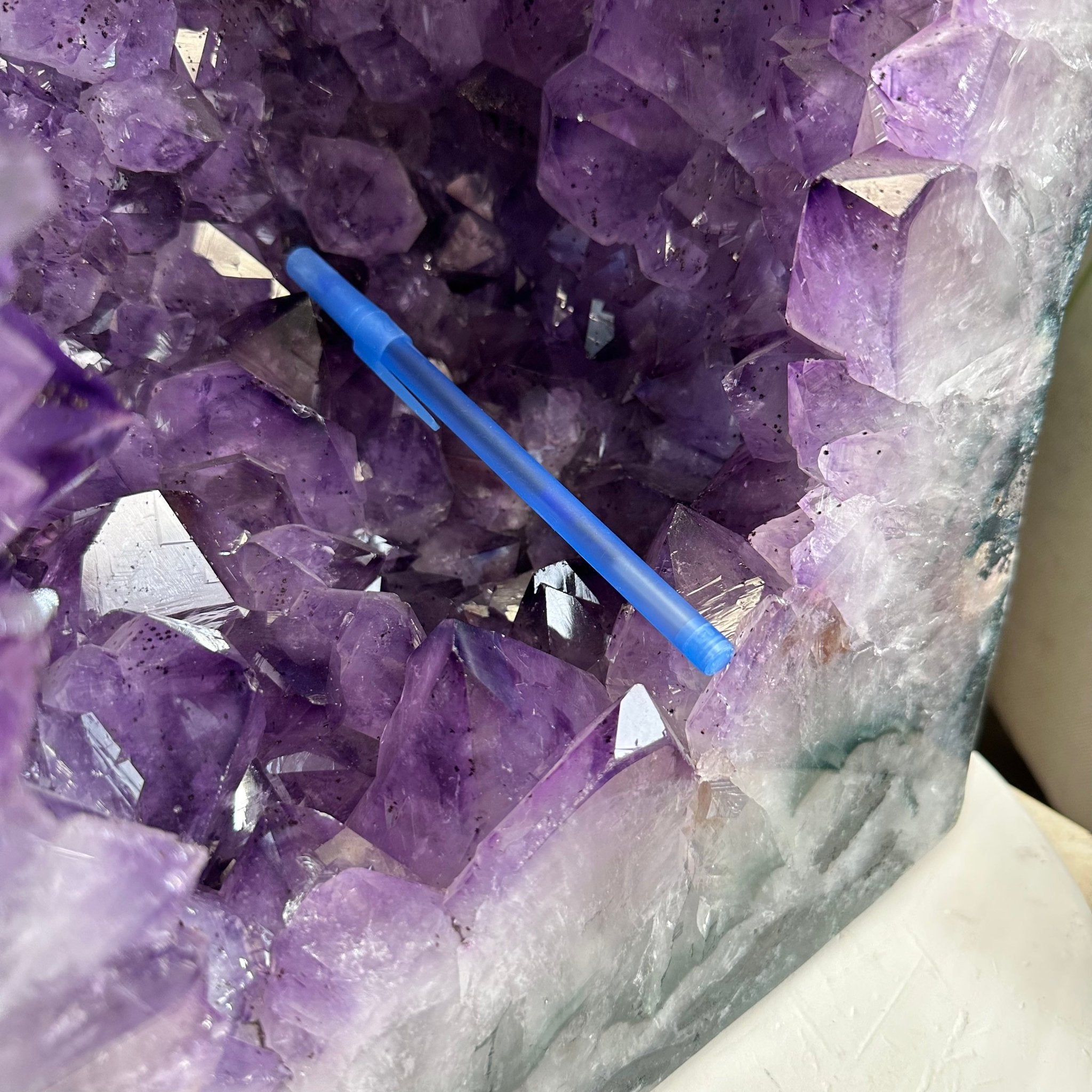 Extra Plus Quality Polished Brazilian Amethyst Cathedral, 115.9 lbs & 26.25" tall Model #5602-0065 by Brazil Gems - Brazil GemsBrazil GemsExtra Plus Quality Polished Brazilian Amethyst Cathedral, 115.9 lbs & 26.25" tall Model #5602-0065 by Brazil GemsPolished Cathedrals5602-0065