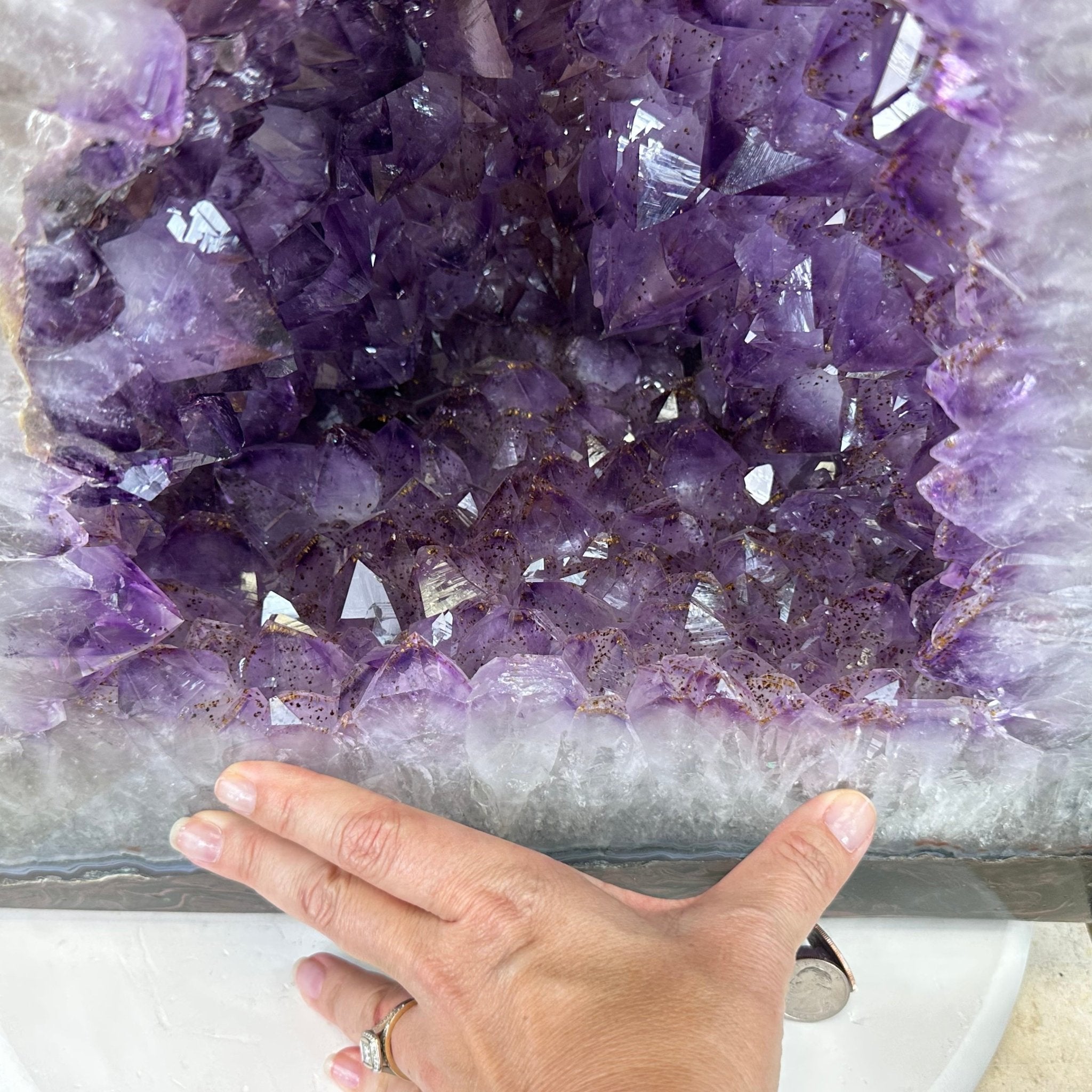 Extra Plus Quality Polished Brazilian Amethyst Cathedral, 116.9 lbs & 20.6" tall Model #5602-0011 by Brazil Gems - Brazil GemsBrazil GemsExtra Plus Quality Polished Brazilian Amethyst Cathedral, 116.9 lbs & 20.6" tall Model #5602-0011 by Brazil GemsPolished Cathedrals5602-0011