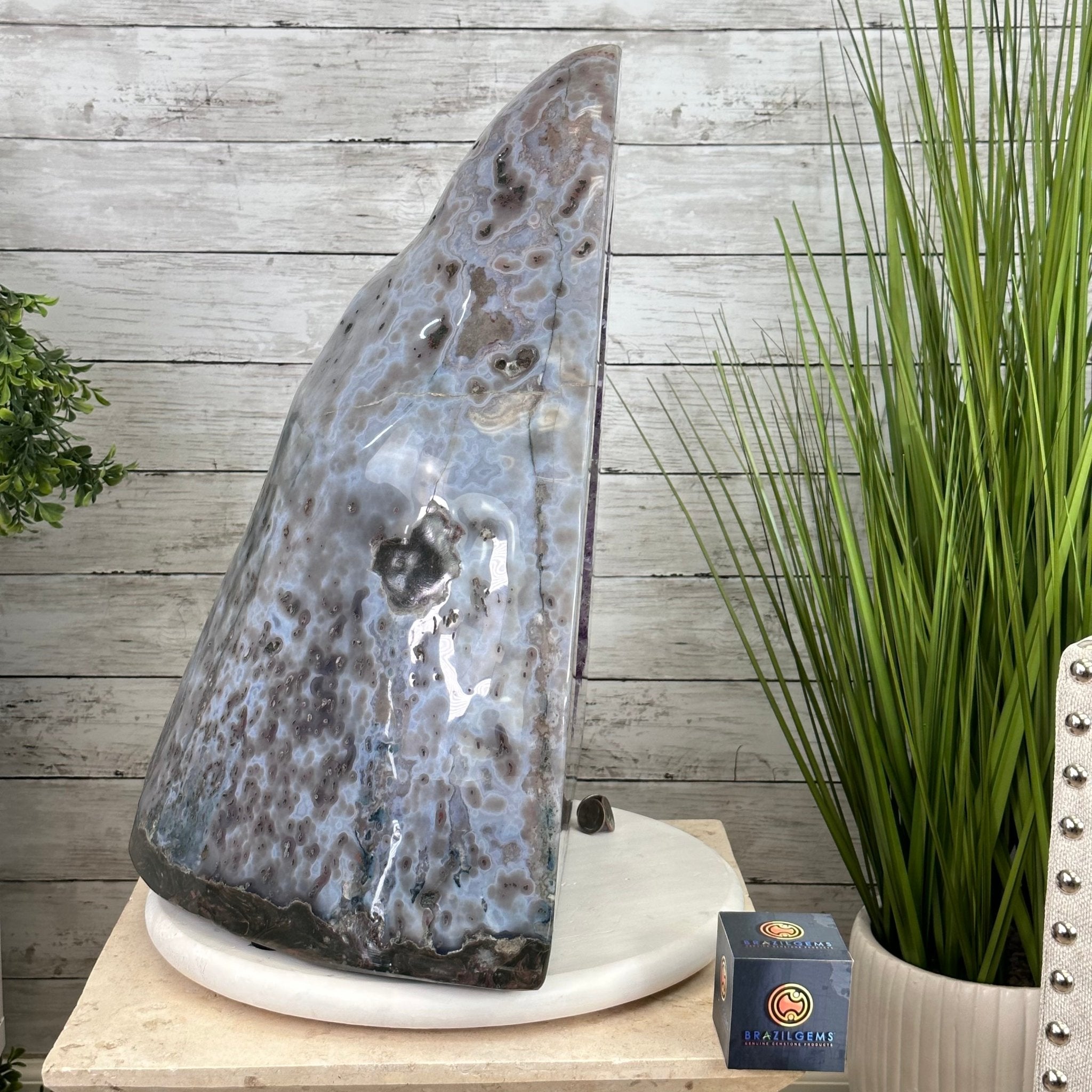 Extra Plus Quality Polished Brazilian Amethyst Cathedral, 116.9 lbs & 20.6" tall Model #5602-0011 by Brazil Gems - Brazil GemsBrazil GemsExtra Plus Quality Polished Brazilian Amethyst Cathedral, 116.9 lbs & 20.6" tall Model #5602-0011 by Brazil GemsPolished Cathedrals5602-0011