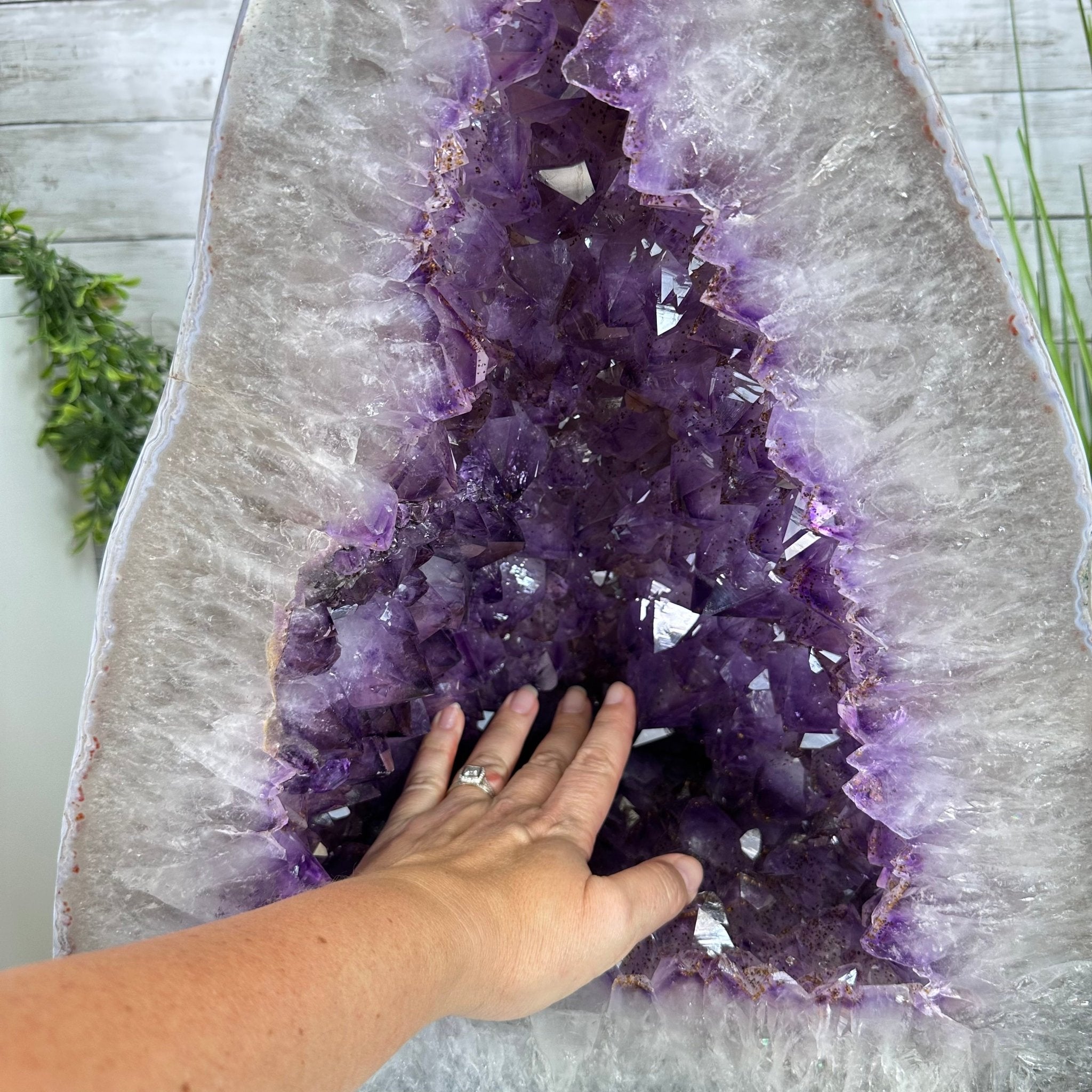 Extra Plus Quality Polished Brazilian Amethyst Cathedral, 116.9 lbs & 20.6" tall Model #5602-0011 by Brazil Gems - Brazil GemsBrazil GemsExtra Plus Quality Polished Brazilian Amethyst Cathedral, 116.9 lbs & 20.6" tall Model #5602-0011 by Brazil GemsPolished Cathedrals5602-0011