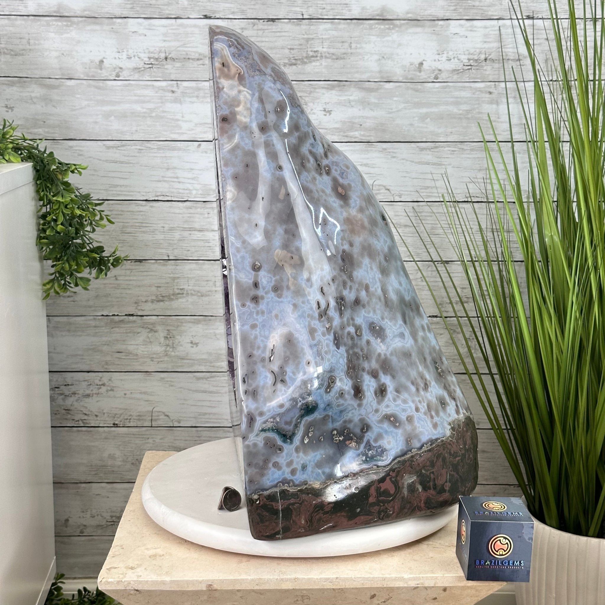 Extra Plus Quality Polished Brazilian Amethyst Cathedral, 116.9 lbs & 20.6" tall Model #5602-0011 by Brazil Gems - Brazil GemsBrazil GemsExtra Plus Quality Polished Brazilian Amethyst Cathedral, 116.9 lbs & 20.6" tall Model #5602-0011 by Brazil GemsPolished Cathedrals5602-0011