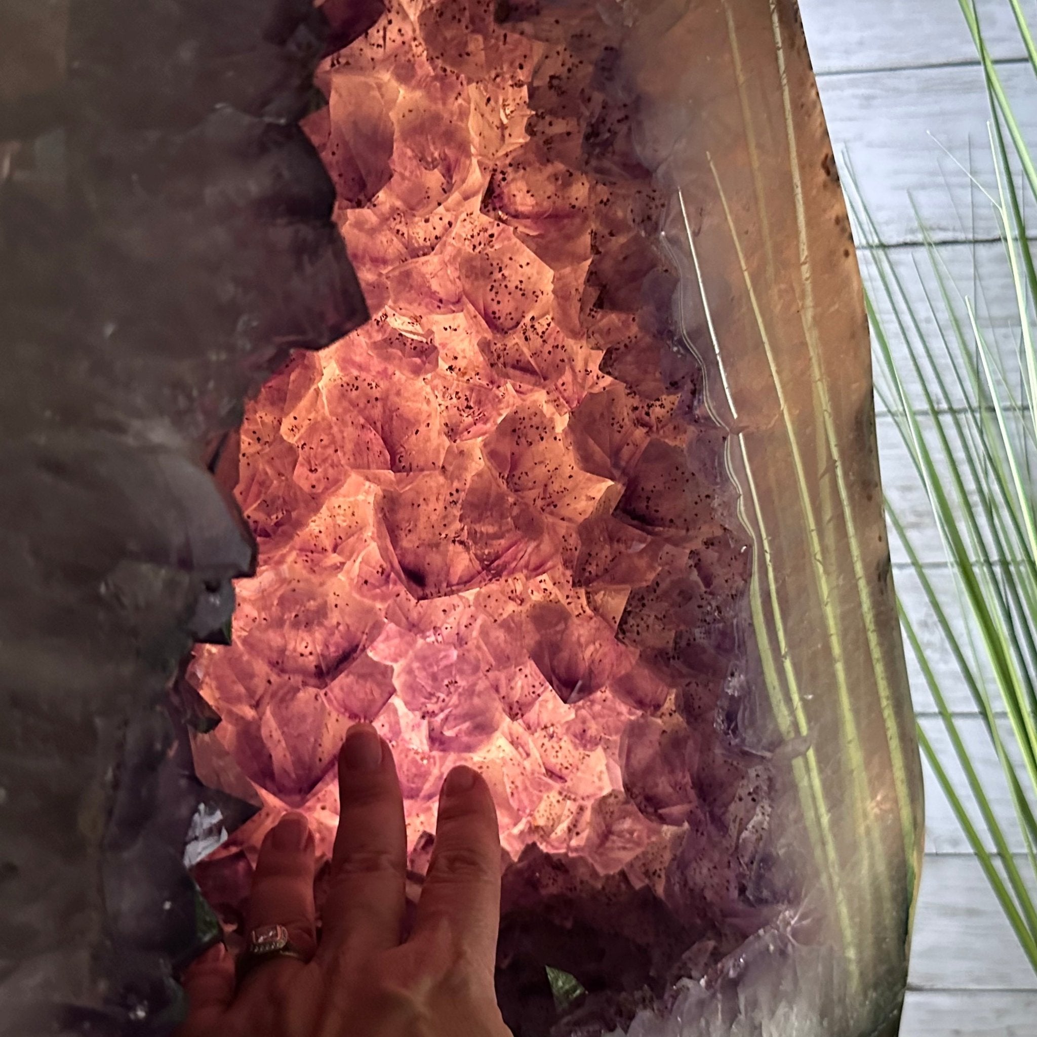 Extra Plus Quality Polished Brazilian Amethyst Cathedral, 116.9 lbs & 20.6" tall Model #5602-0011 by Brazil Gems - Brazil GemsBrazil GemsExtra Plus Quality Polished Brazilian Amethyst Cathedral, 116.9 lbs & 20.6" tall Model #5602-0011 by Brazil GemsPolished Cathedrals5602-0011