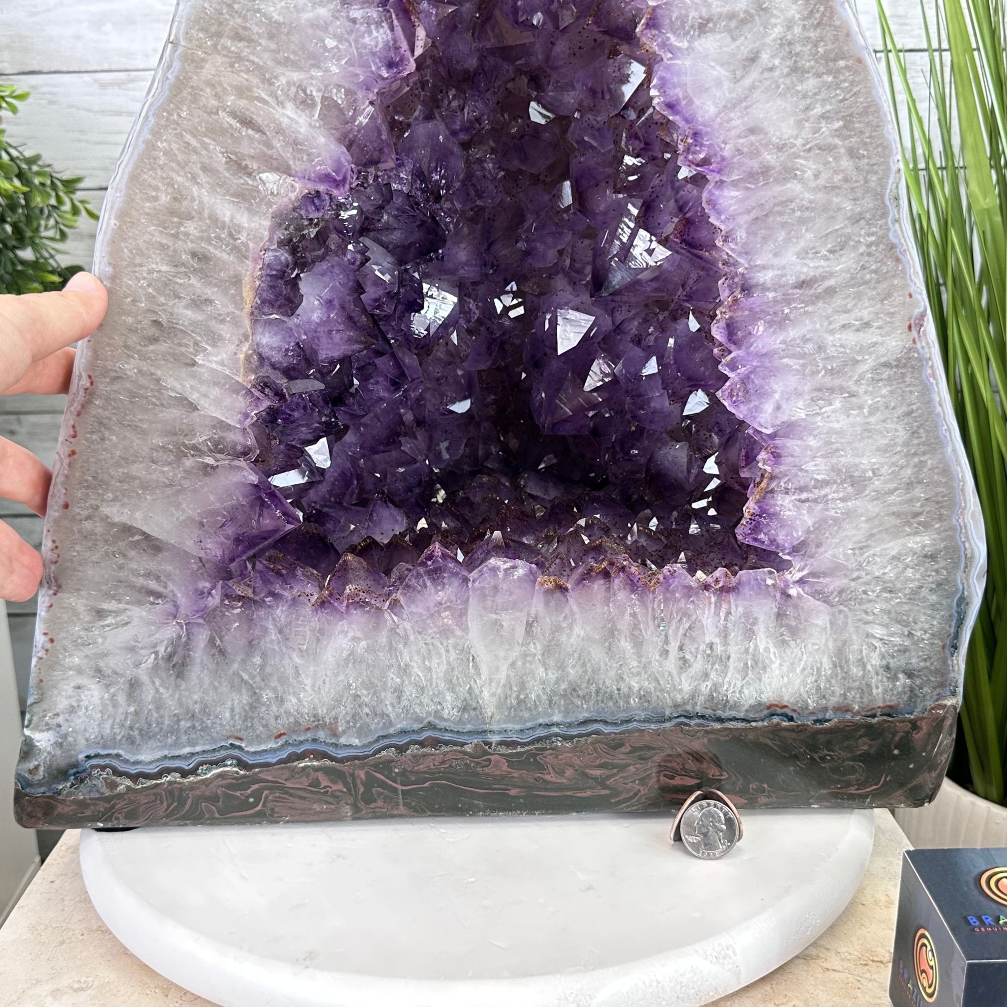 Extra Plus Quality Polished Brazilian Amethyst Cathedral, 116.9 lbs & 20.6" tall Model #5602-0011 by Brazil Gems - Brazil GemsBrazil GemsExtra Plus Quality Polished Brazilian Amethyst Cathedral, 116.9 lbs & 20.6" tall Model #5602-0011 by Brazil GemsPolished Cathedrals5602-0011