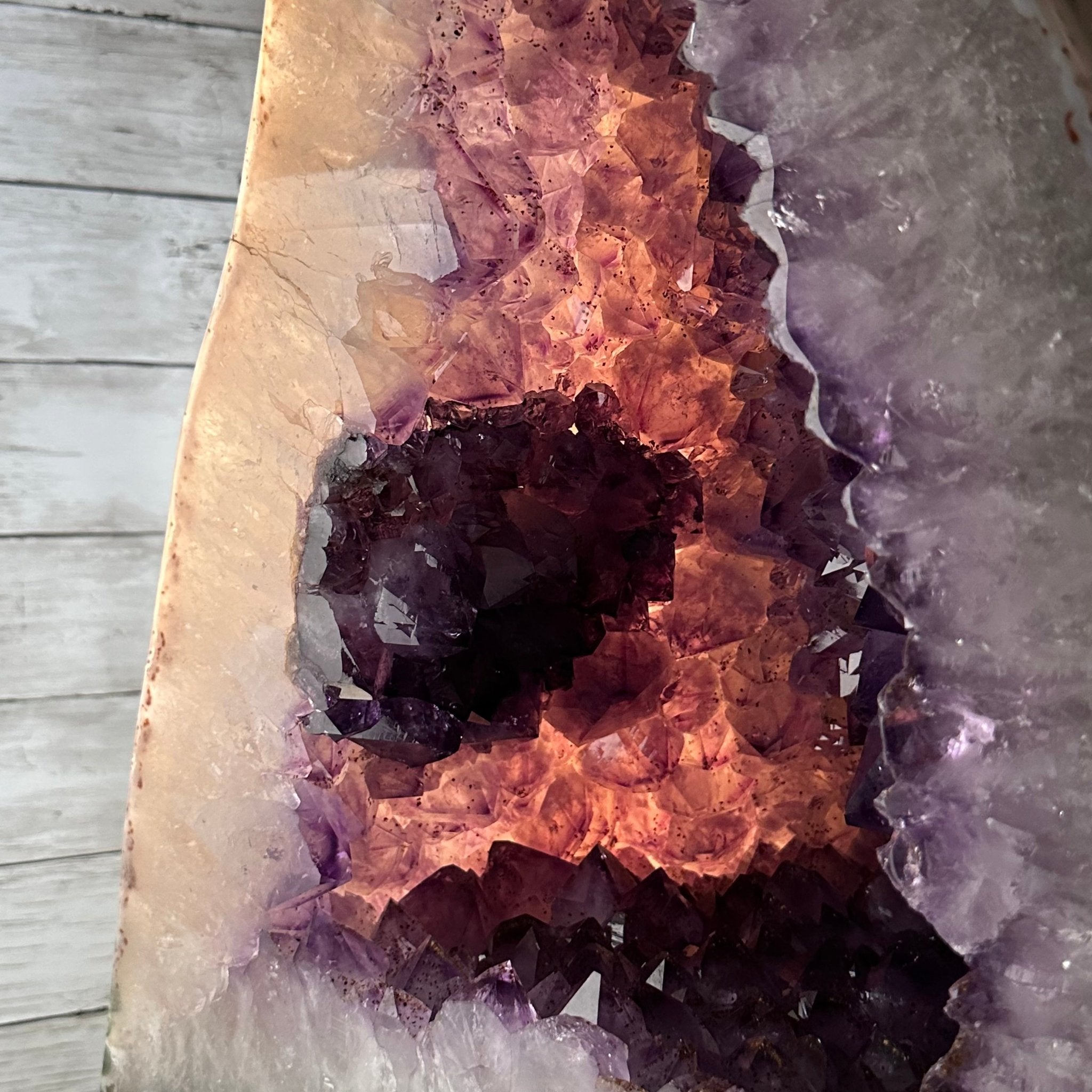 Extra Plus Quality Polished Brazilian Amethyst Cathedral, 116.9 lbs & 20.6" tall Model #5602-0011 by Brazil Gems - Brazil GemsBrazil GemsExtra Plus Quality Polished Brazilian Amethyst Cathedral, 116.9 lbs & 20.6" tall Model #5602-0011 by Brazil GemsPolished Cathedrals5602-0011