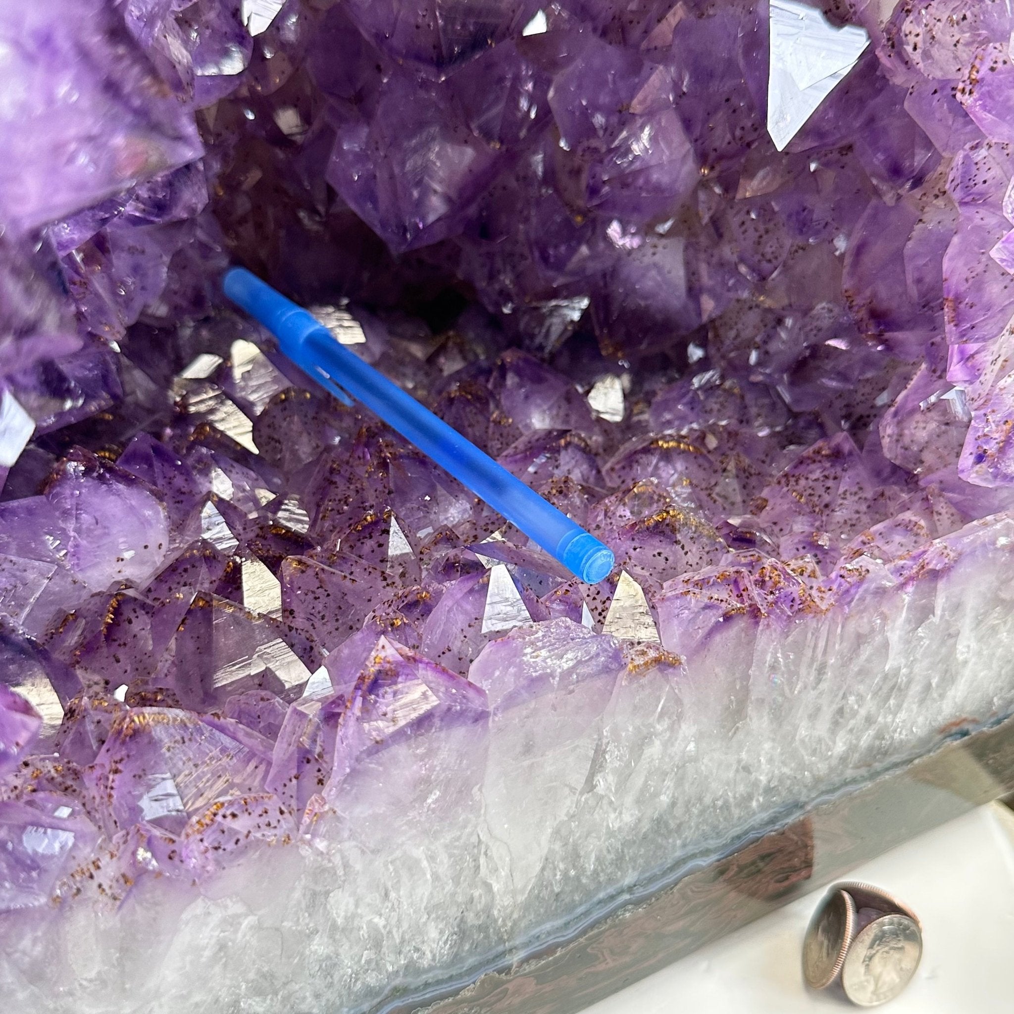 Extra Plus Quality Polished Brazilian Amethyst Cathedral, 116.9 lbs & 20.6" tall Model #5602-0011 by Brazil Gems - Brazil GemsBrazil GemsExtra Plus Quality Polished Brazilian Amethyst Cathedral, 116.9 lbs & 20.6" tall Model #5602-0011 by Brazil GemsPolished Cathedrals5602-0011