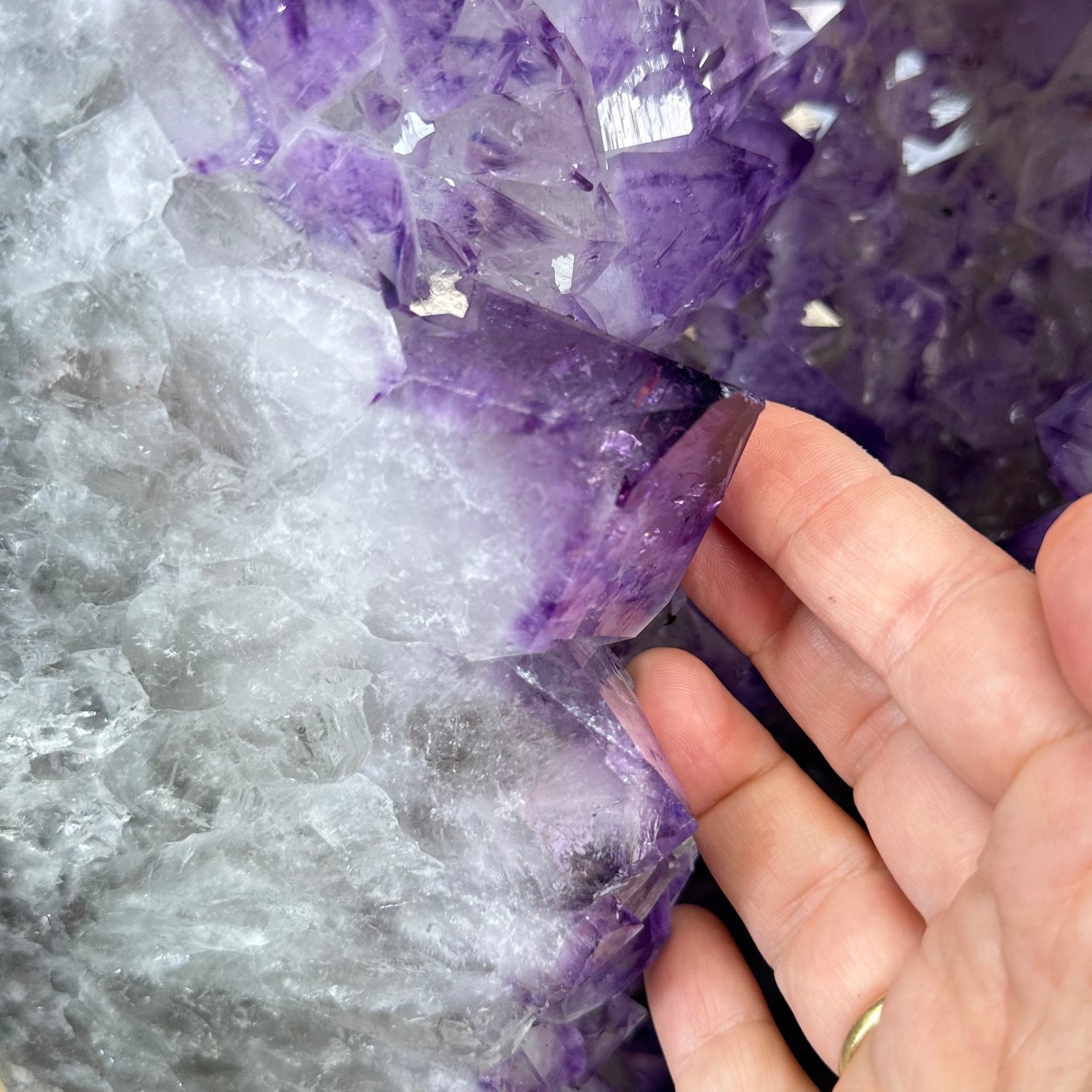 Extra Plus Quality Polished Brazilian Amethyst Cathedral, 148.2 lbs & 37.5" tall Model #5602-0183 by Brazil Gems - Brazil GemsBrazil GemsExtra Plus Quality Polished Brazilian Amethyst Cathedral, 148.2 lbs & 37.5" tall Model #5602-0183 by Brazil GemsPolished Cathedrals5602-0183