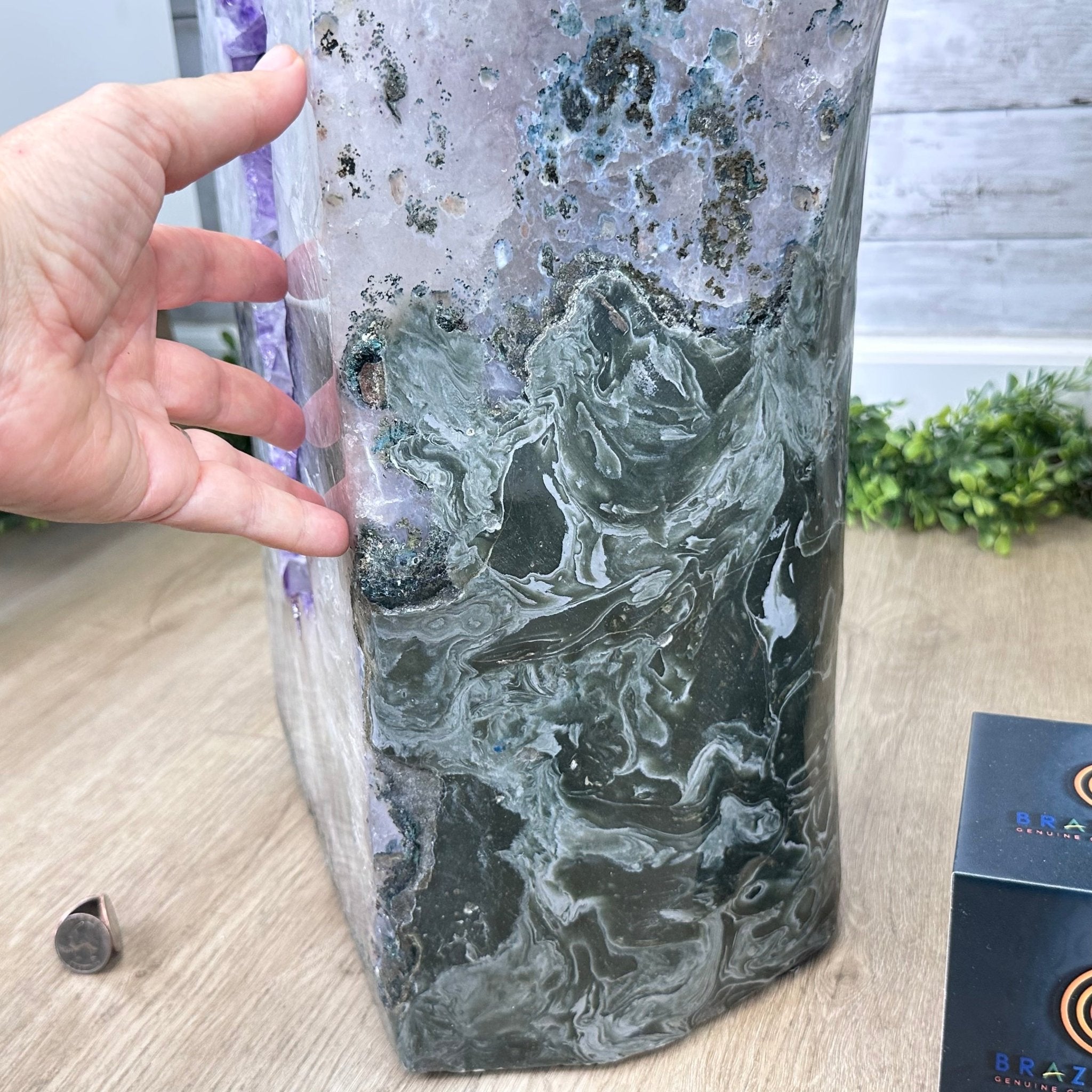 Extra Plus Quality Polished Brazilian Amethyst Cathedral, 148.2 lbs & 37.5" tall Model #5602-0183 by Brazil Gems - Brazil GemsBrazil GemsExtra Plus Quality Polished Brazilian Amethyst Cathedral, 148.2 lbs & 37.5" tall Model #5602-0183 by Brazil GemsPolished Cathedrals5602-0183