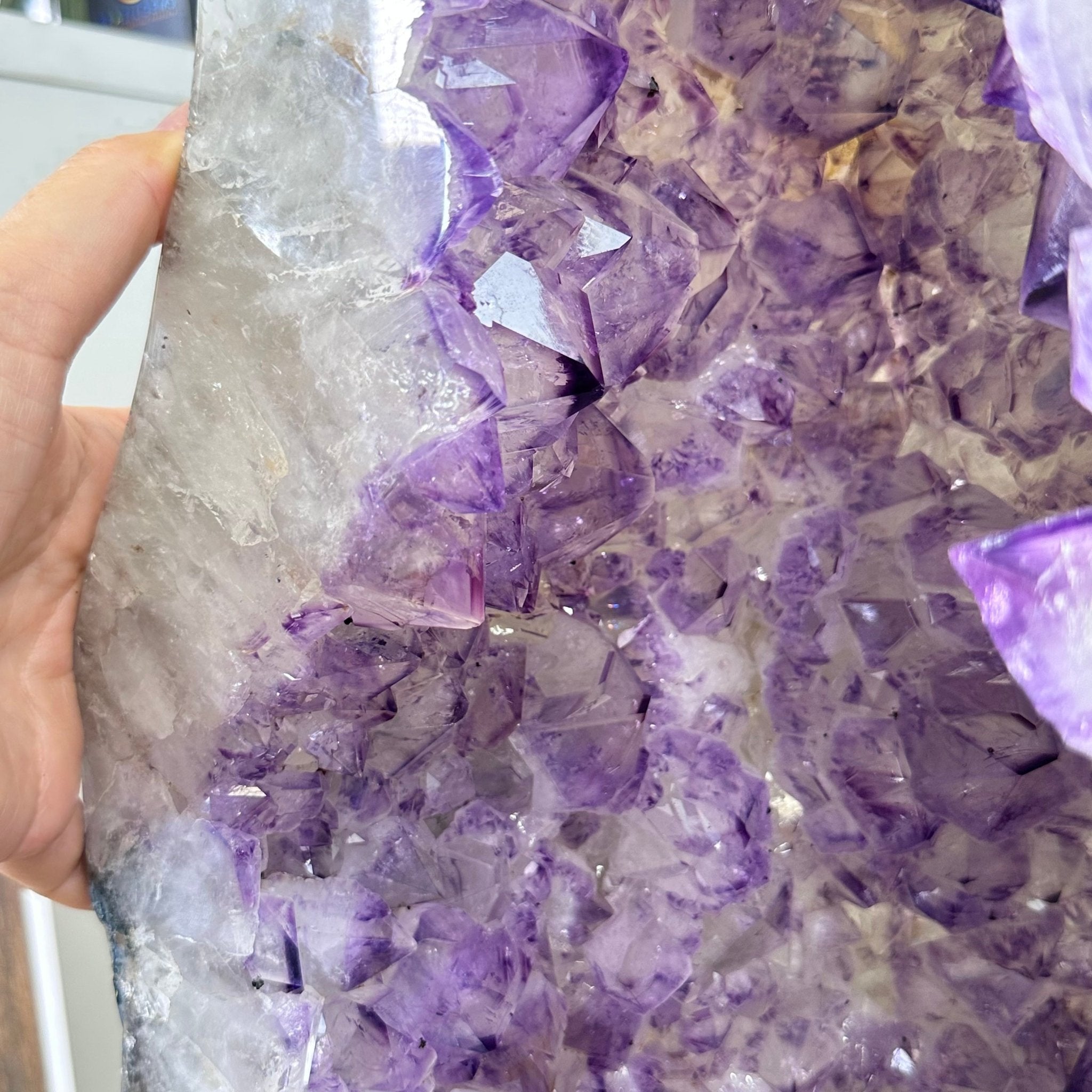 Extra Plus Quality Polished Brazilian Amethyst Cathedral, 148.2 lbs & 37.5" tall Model #5602-0183 by Brazil Gems - Brazil GemsBrazil GemsExtra Plus Quality Polished Brazilian Amethyst Cathedral, 148.2 lbs & 37.5" tall Model #5602-0183 by Brazil GemsPolished Cathedrals5602-0183