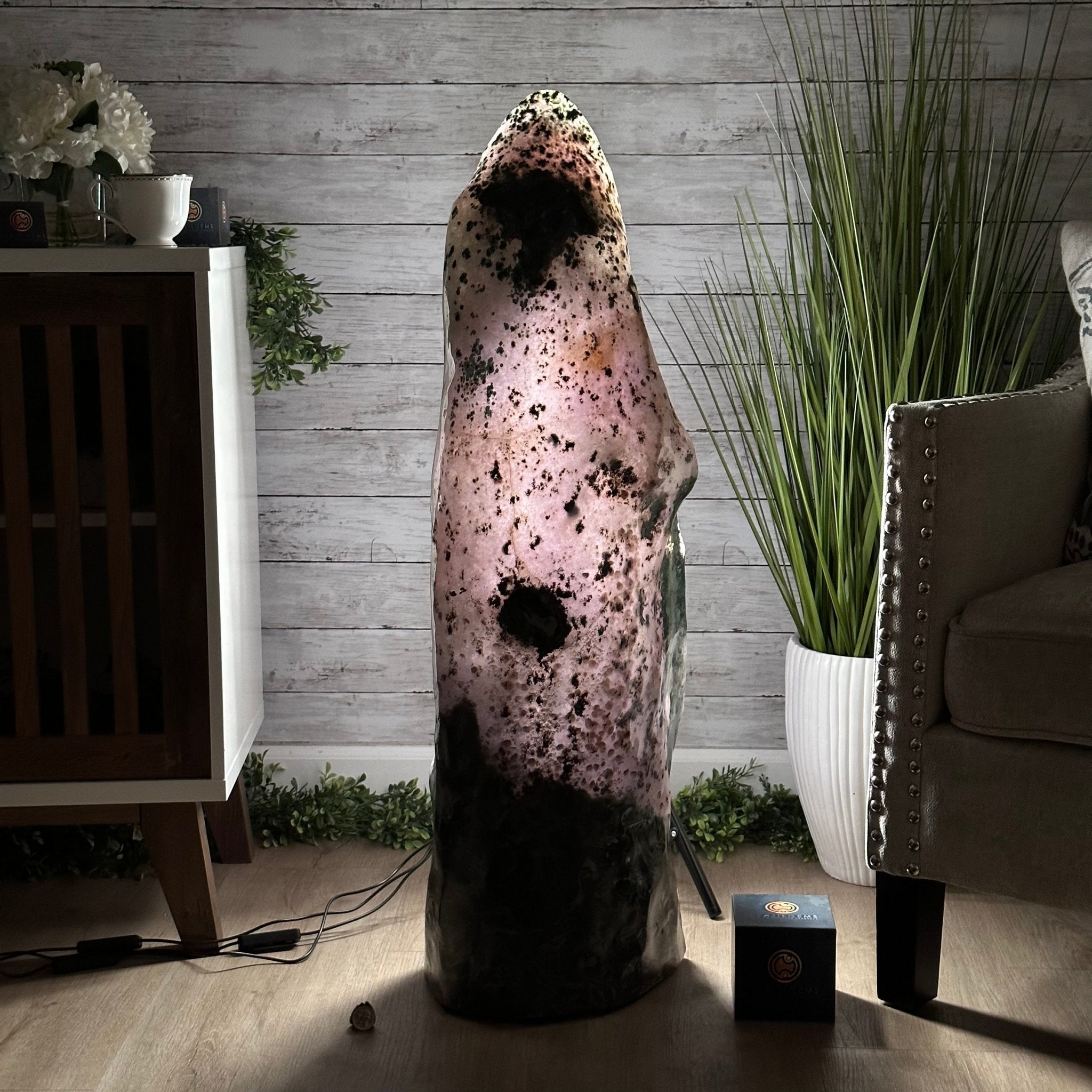 Extra Plus Quality Polished Brazilian Amethyst Cathedral, 148.2 lbs & 37.5" tall Model #5602-0183 by Brazil Gems - Brazil GemsBrazil GemsExtra Plus Quality Polished Brazilian Amethyst Cathedral, 148.2 lbs & 37.5" tall Model #5602-0183 by Brazil GemsPolished Cathedrals5602-0183