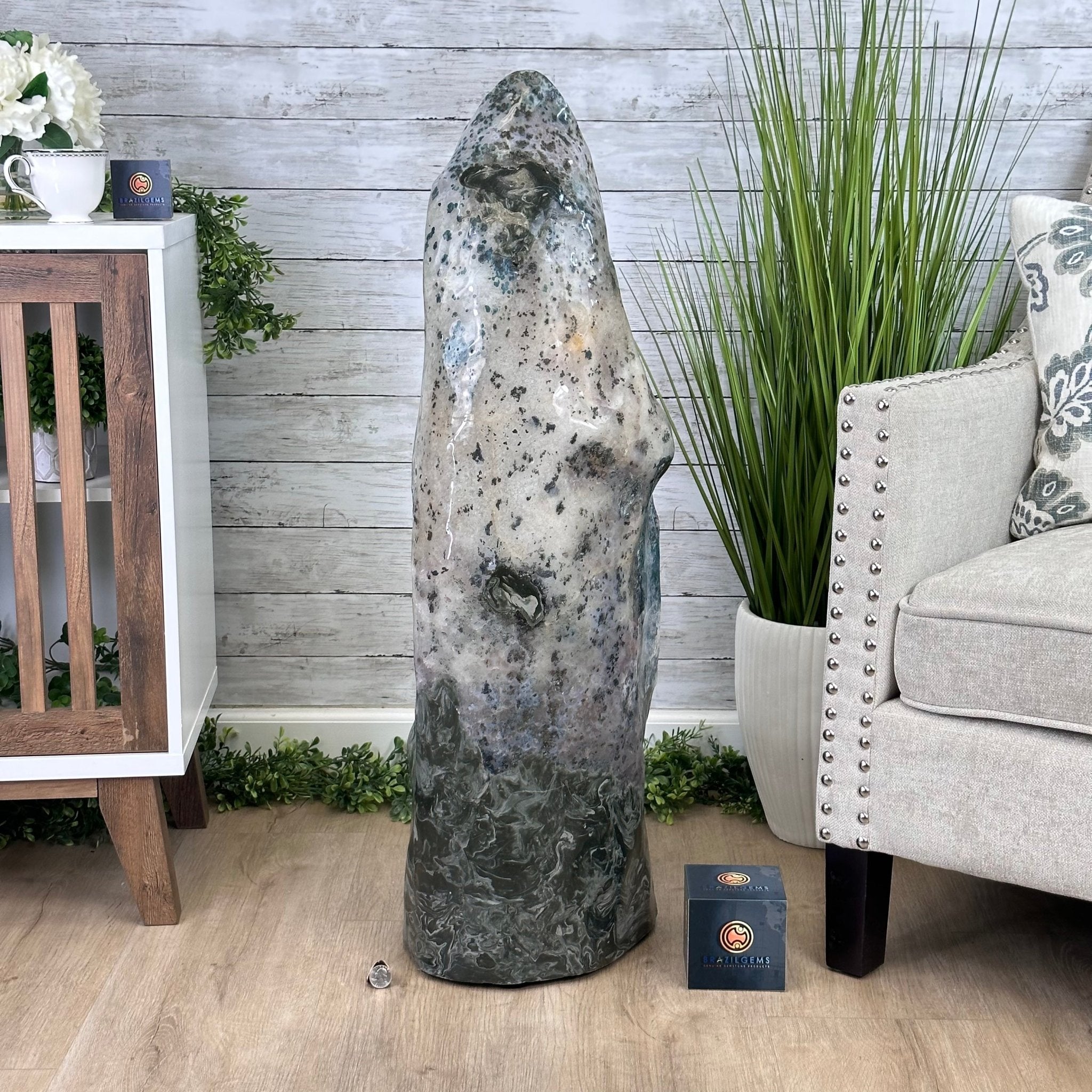 Extra Plus Quality Polished Brazilian Amethyst Cathedral, 148.2 lbs & 37.5" tall Model #5602-0183 by Brazil Gems - Brazil GemsBrazil GemsExtra Plus Quality Polished Brazilian Amethyst Cathedral, 148.2 lbs & 37.5" tall Model #5602-0183 by Brazil GemsPolished Cathedrals5602-0183