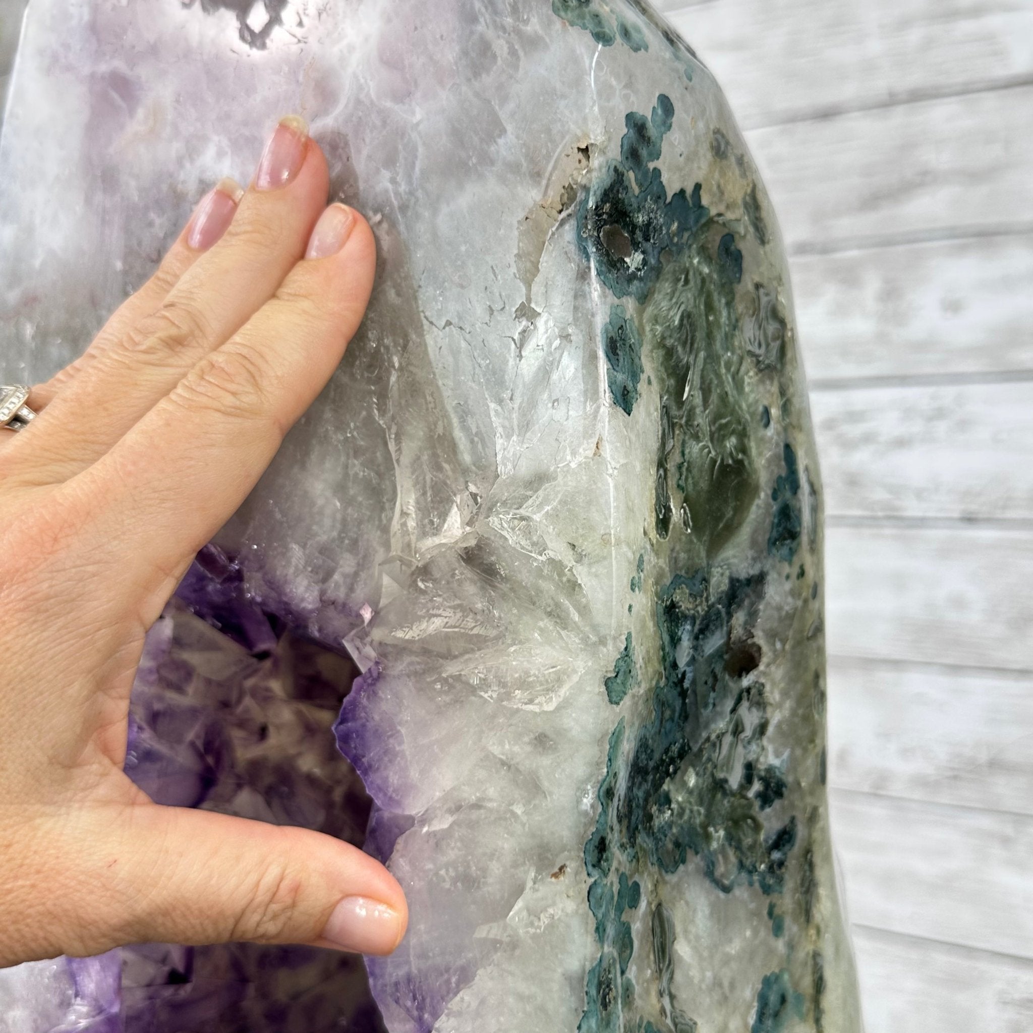 Extra Plus Quality Polished Brazilian Amethyst Cathedral, 148.2 lbs & 37.5" tall Model #5602-0183 by Brazil Gems - Brazil GemsBrazil GemsExtra Plus Quality Polished Brazilian Amethyst Cathedral, 148.2 lbs & 37.5" tall Model #5602-0183 by Brazil GemsPolished Cathedrals5602-0183