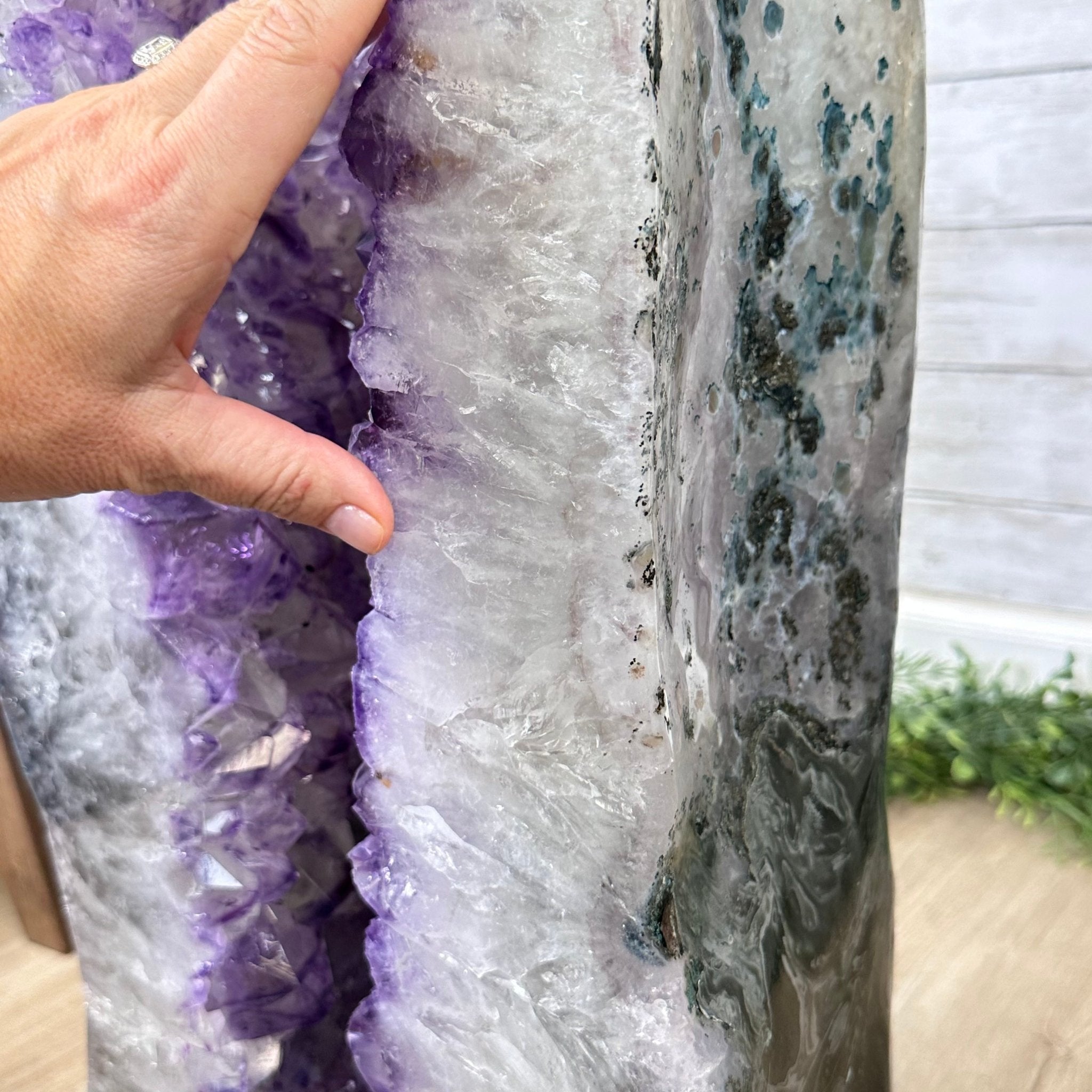 Extra Plus Quality Polished Brazilian Amethyst Cathedral, 148.2 lbs & 37.5" tall Model #5602-0183 by Brazil Gems - Brazil GemsBrazil GemsExtra Plus Quality Polished Brazilian Amethyst Cathedral, 148.2 lbs & 37.5" tall Model #5602-0183 by Brazil GemsPolished Cathedrals5602-0183