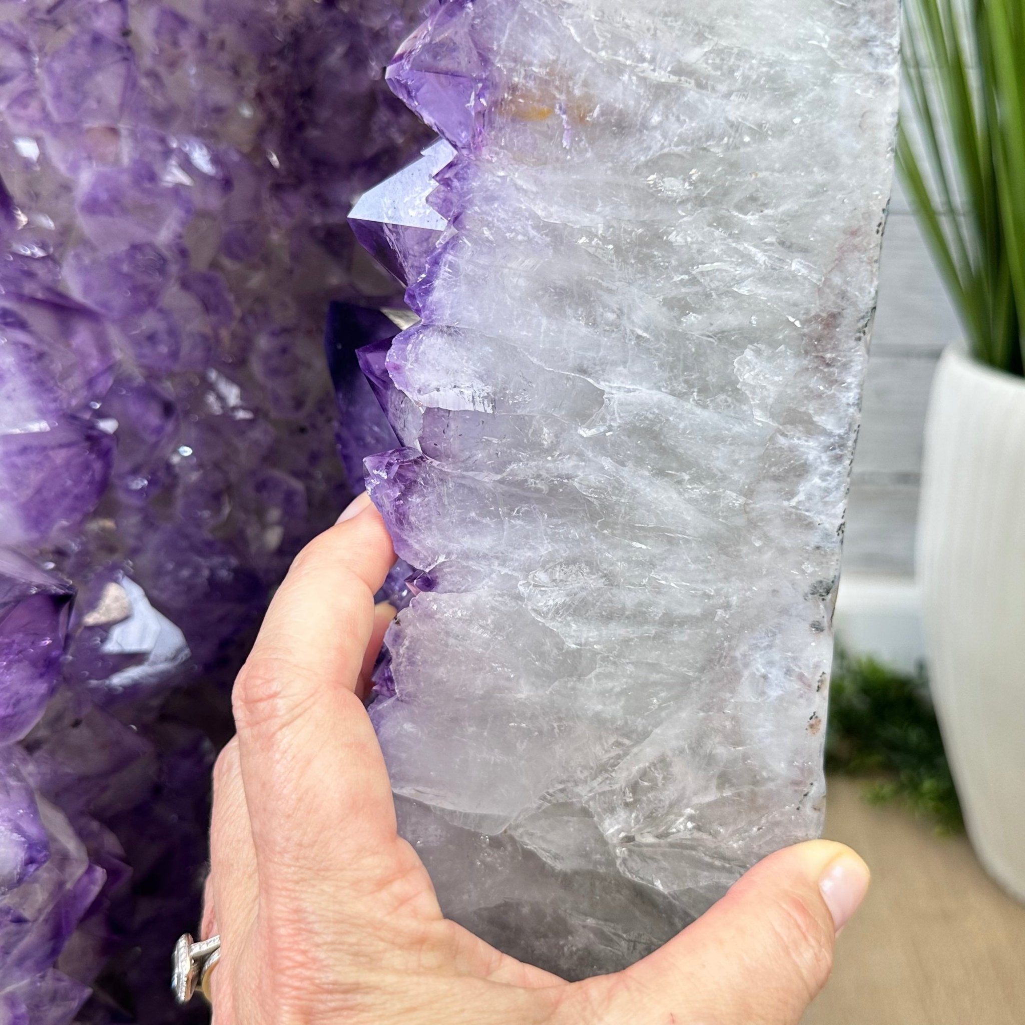 Extra Plus Quality Polished Brazilian Amethyst Cathedral, 148.2 lbs & 37.5" tall Model #5602-0183 by Brazil Gems - Brazil GemsBrazil GemsExtra Plus Quality Polished Brazilian Amethyst Cathedral, 148.2 lbs & 37.5" tall Model #5602-0183 by Brazil GemsPolished Cathedrals5602-0183
