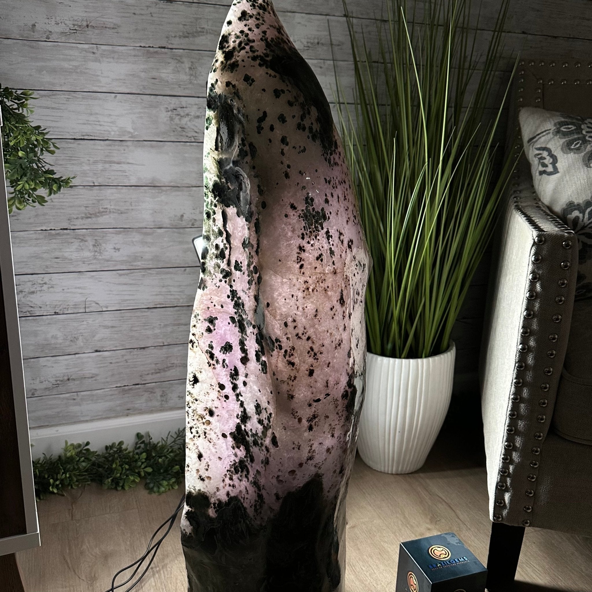 Extra Plus Quality Polished Brazilian Amethyst Cathedral, 148.2 lbs & 37.5" tall Model #5602-0183 by Brazil Gems - Brazil GemsBrazil GemsExtra Plus Quality Polished Brazilian Amethyst Cathedral, 148.2 lbs & 37.5" tall Model #5602-0183 by Brazil GemsPolished Cathedrals5602-0183