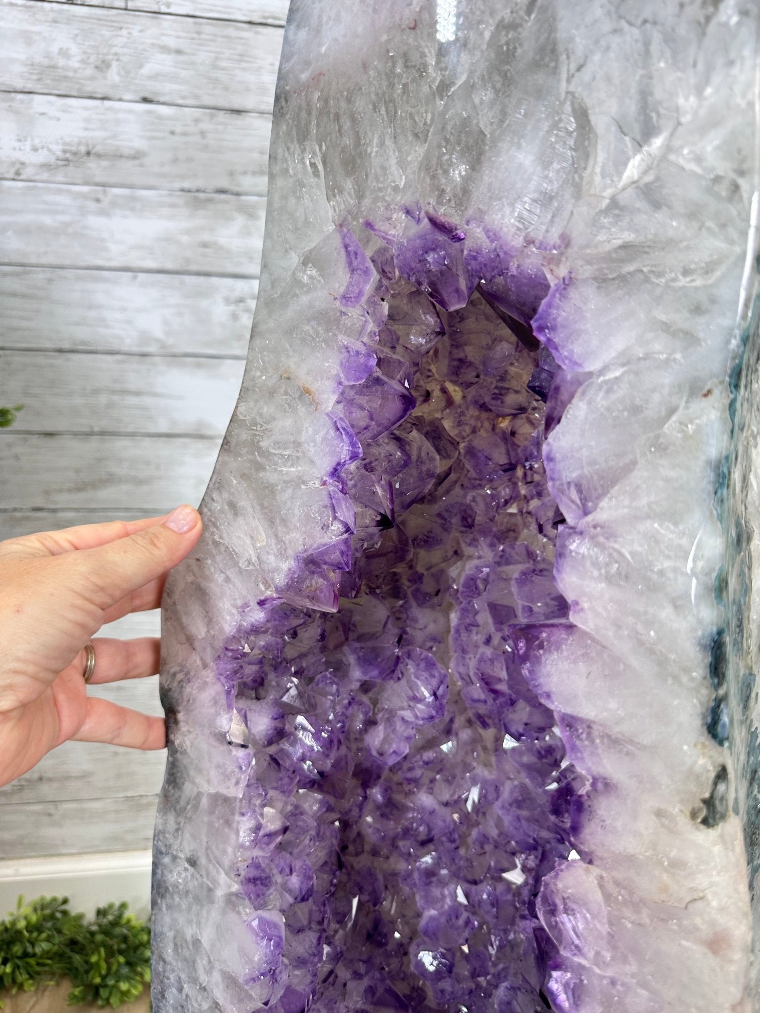 Extra Plus Quality Polished Brazilian Amethyst Cathedral, 148.2 lbs & 37.5" tall Model #5602-0183 by Brazil Gems - Brazil GemsBrazil GemsExtra Plus Quality Polished Brazilian Amethyst Cathedral, 148.2 lbs & 37.5" tall Model #5602-0183 by Brazil GemsPolished Cathedrals5602-0183