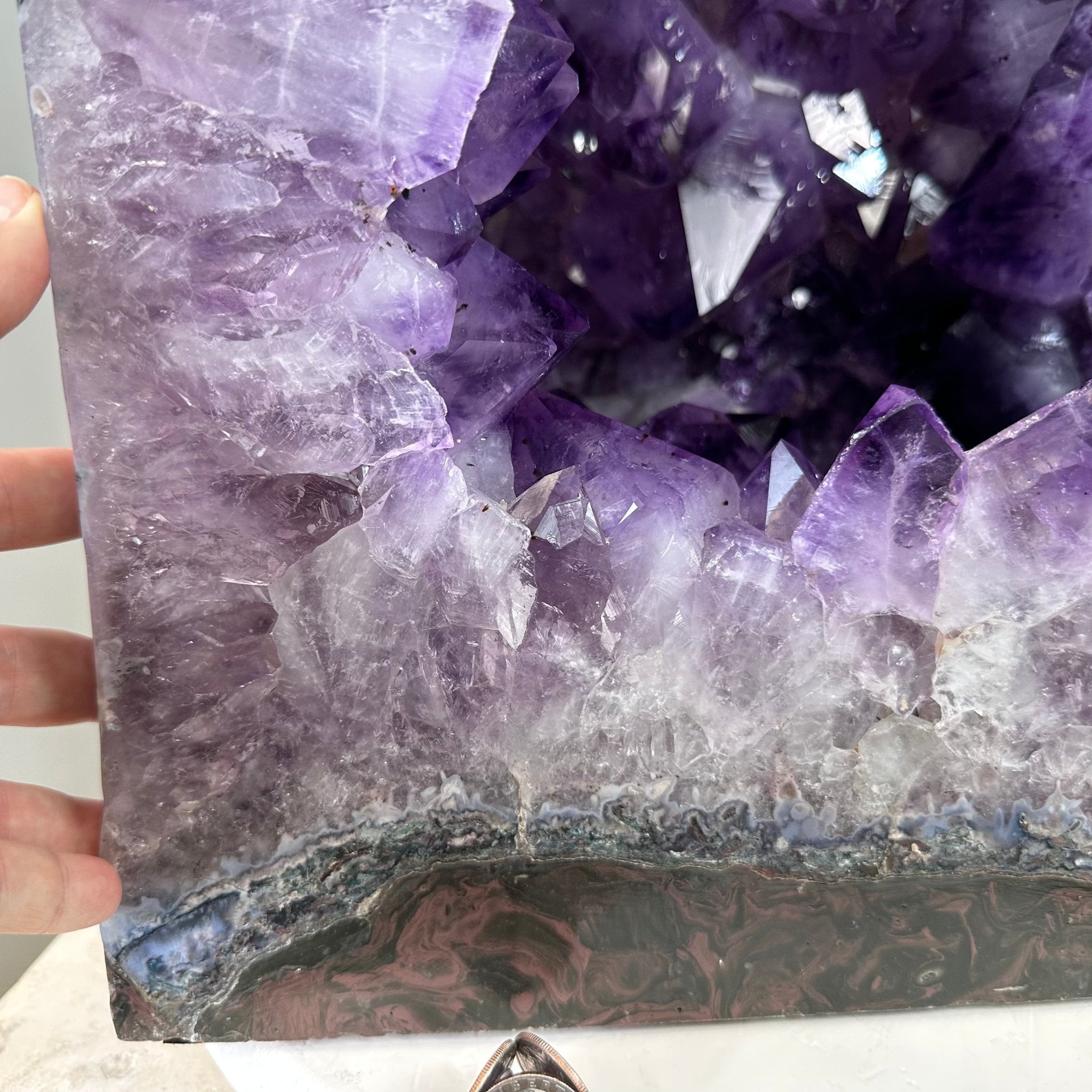 Extra Plus Quality Polished Brazilian Amethyst Cathedral, 161.3 lbs & 24.75" tall Model #5602-0047 by Brazil Gems - Brazil GemsBrazil GemsExtra Plus Quality Polished Brazilian Amethyst Cathedral, 161.3 lbs & 24.75" tall Model #5602-0047 by Brazil GemsPolished Cathedrals5602-0047