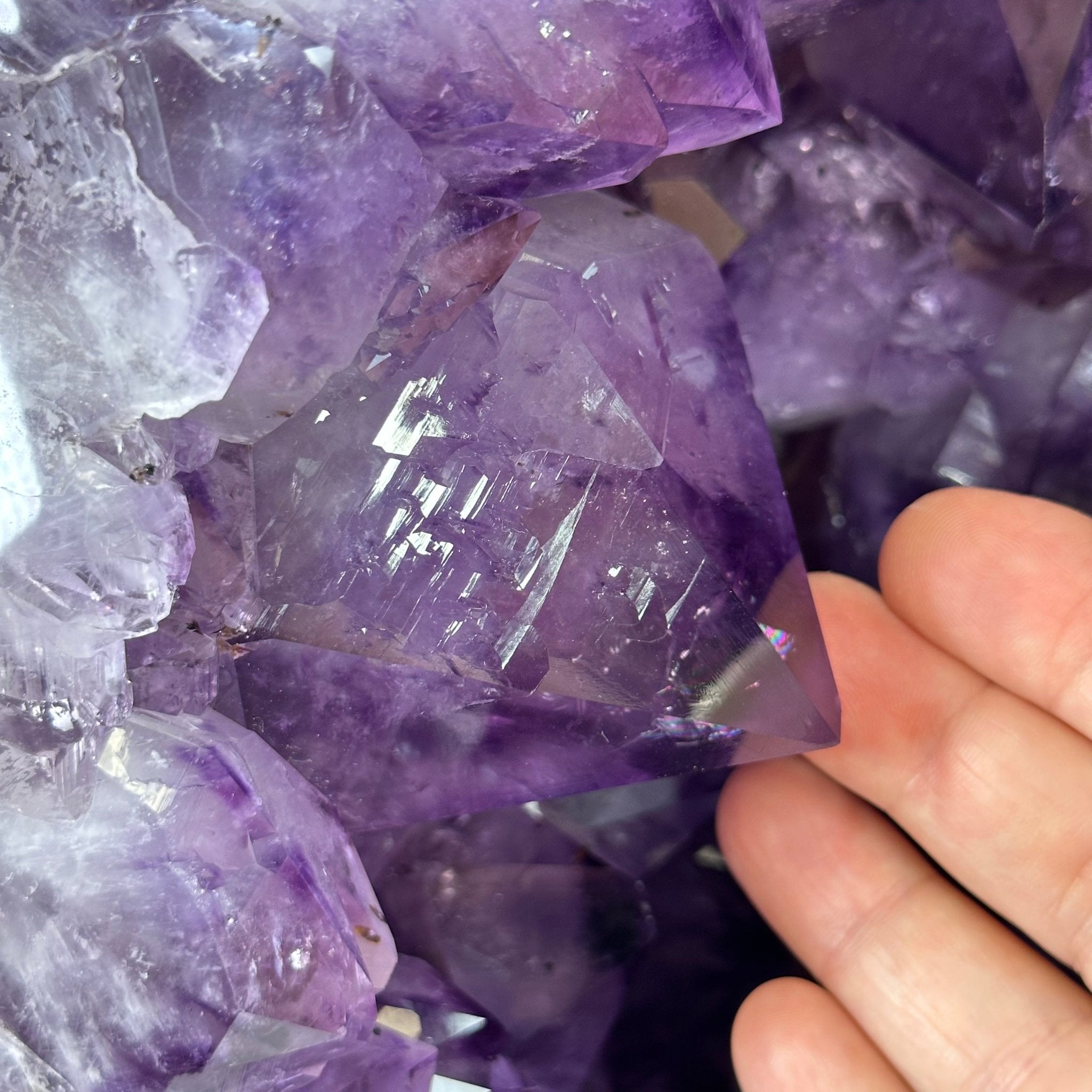 Extra Plus Quality Polished Brazilian Amethyst Cathedral, 161.3 lbs & 24.75" tall Model #5602-0047 by Brazil Gems - Brazil GemsBrazil GemsExtra Plus Quality Polished Brazilian Amethyst Cathedral, 161.3 lbs & 24.75" tall Model #5602-0047 by Brazil GemsPolished Cathedrals5602-0047