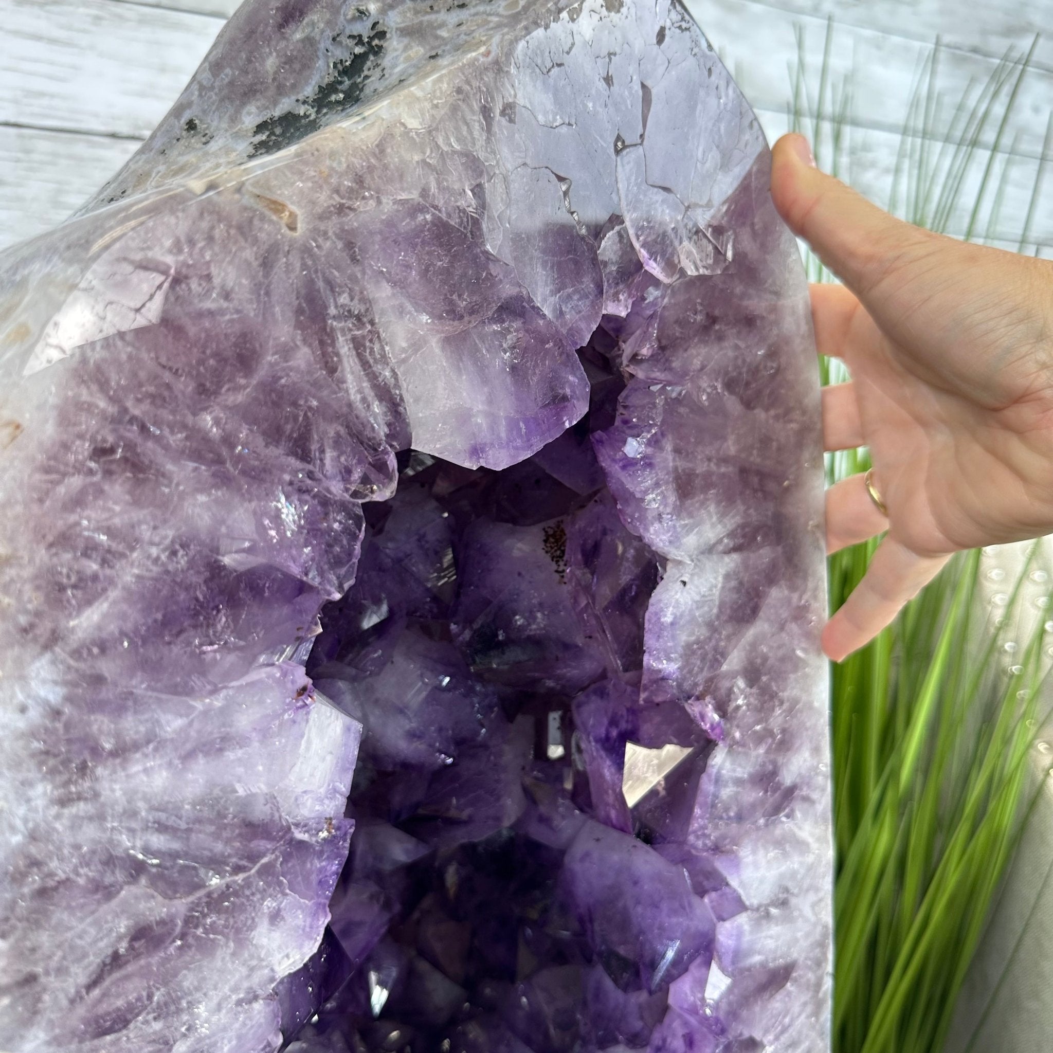 Extra Plus Quality Polished Brazilian Amethyst Cathedral, 161.3 lbs & 24.75" tall Model #5602-0047 by Brazil Gems - Brazil GemsBrazil GemsExtra Plus Quality Polished Brazilian Amethyst Cathedral, 161.3 lbs & 24.75" tall Model #5602-0047 by Brazil GemsPolished Cathedrals5602-0047