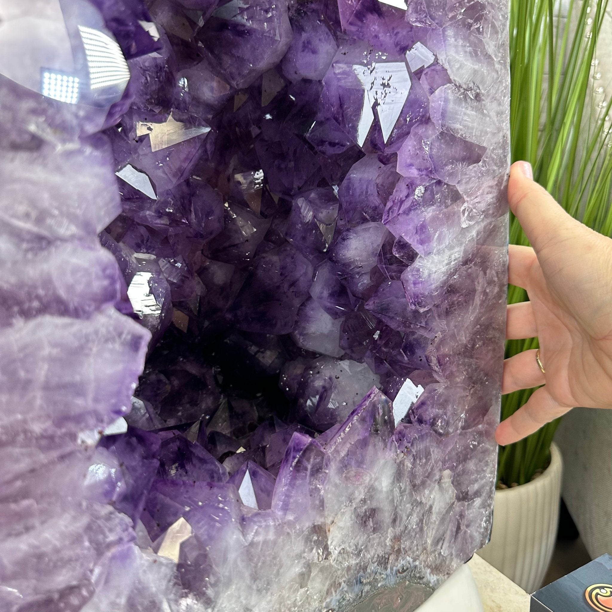 Extra Plus Quality Polished Brazilian Amethyst Cathedral, 161.3 lbs & 24.75" tall Model #5602-0047 by Brazil Gems - Brazil GemsBrazil GemsExtra Plus Quality Polished Brazilian Amethyst Cathedral, 161.3 lbs & 24.75" tall Model #5602-0047 by Brazil GemsPolished Cathedrals5602-0047