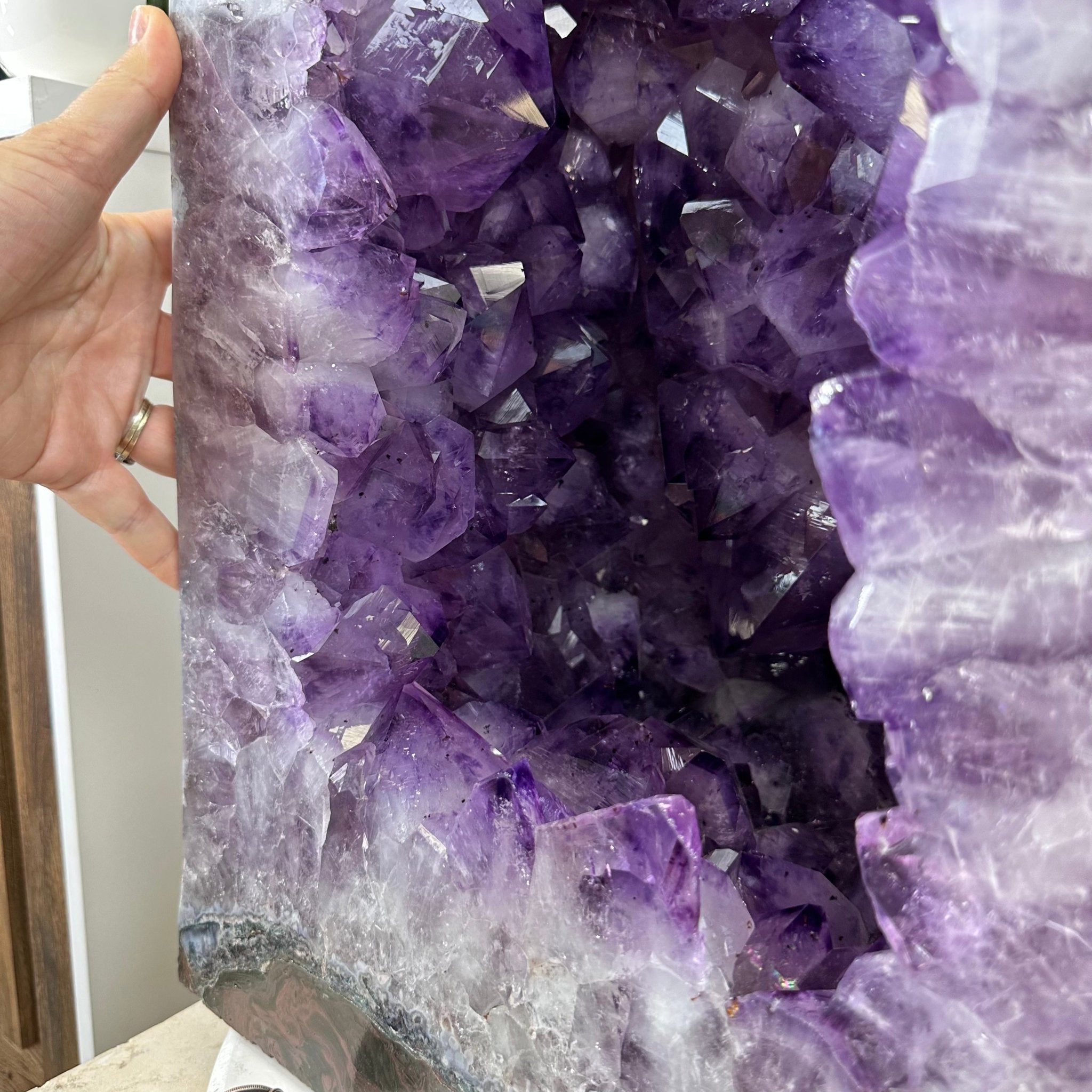 Extra Plus Quality Polished Brazilian Amethyst Cathedral, 161.3 lbs & 24.75" tall Model #5602-0047 by Brazil Gems - Brazil GemsBrazil GemsExtra Plus Quality Polished Brazilian Amethyst Cathedral, 161.3 lbs & 24.75" tall Model #5602-0047 by Brazil GemsPolished Cathedrals5602-0047