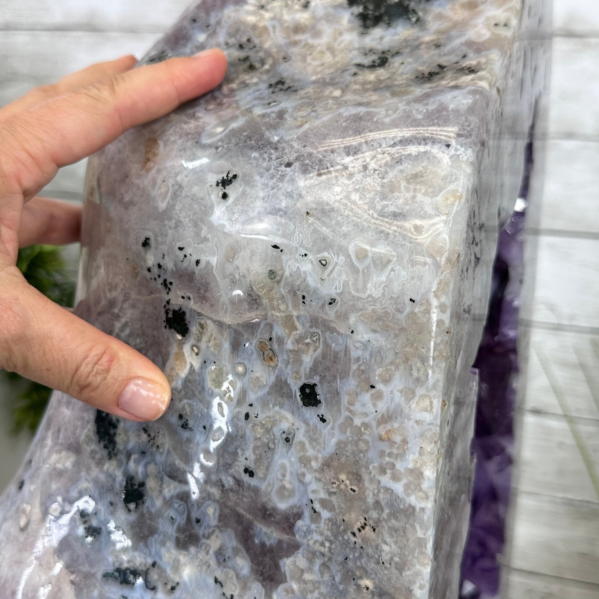 Extra Plus Quality Polished Brazilian Amethyst Cathedral, 161.3 lbs & 24.75" tall Model #5602-0047 by Brazil Gems - Brazil GemsBrazil GemsExtra Plus Quality Polished Brazilian Amethyst Cathedral, 161.3 lbs & 24.75" tall Model #5602-0047 by Brazil GemsPolished Cathedrals5602-0047