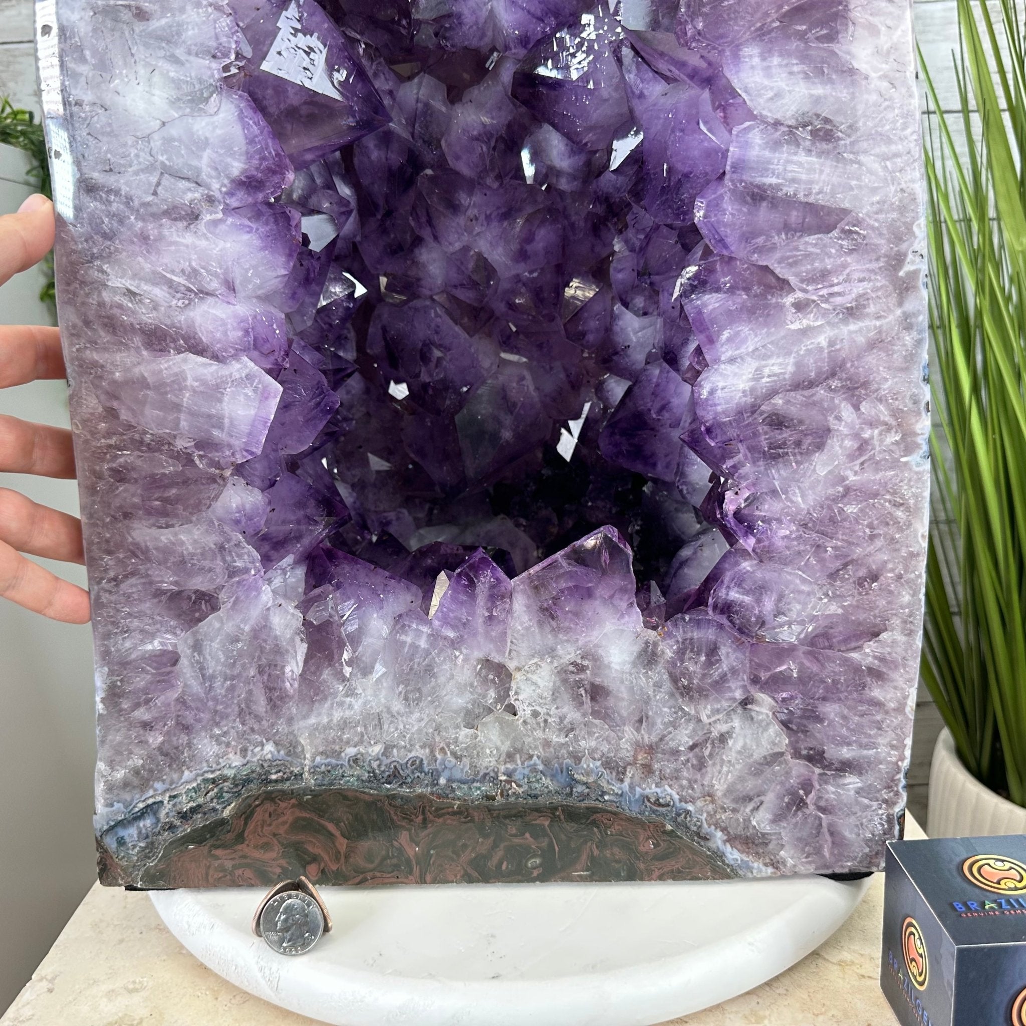 Extra Plus Quality Polished Brazilian Amethyst Cathedral, 161.3 lbs & 24.75" tall Model #5602-0047 by Brazil Gems - Brazil GemsBrazil GemsExtra Plus Quality Polished Brazilian Amethyst Cathedral, 161.3 lbs & 24.75" tall Model #5602-0047 by Brazil GemsPolished Cathedrals5602-0047