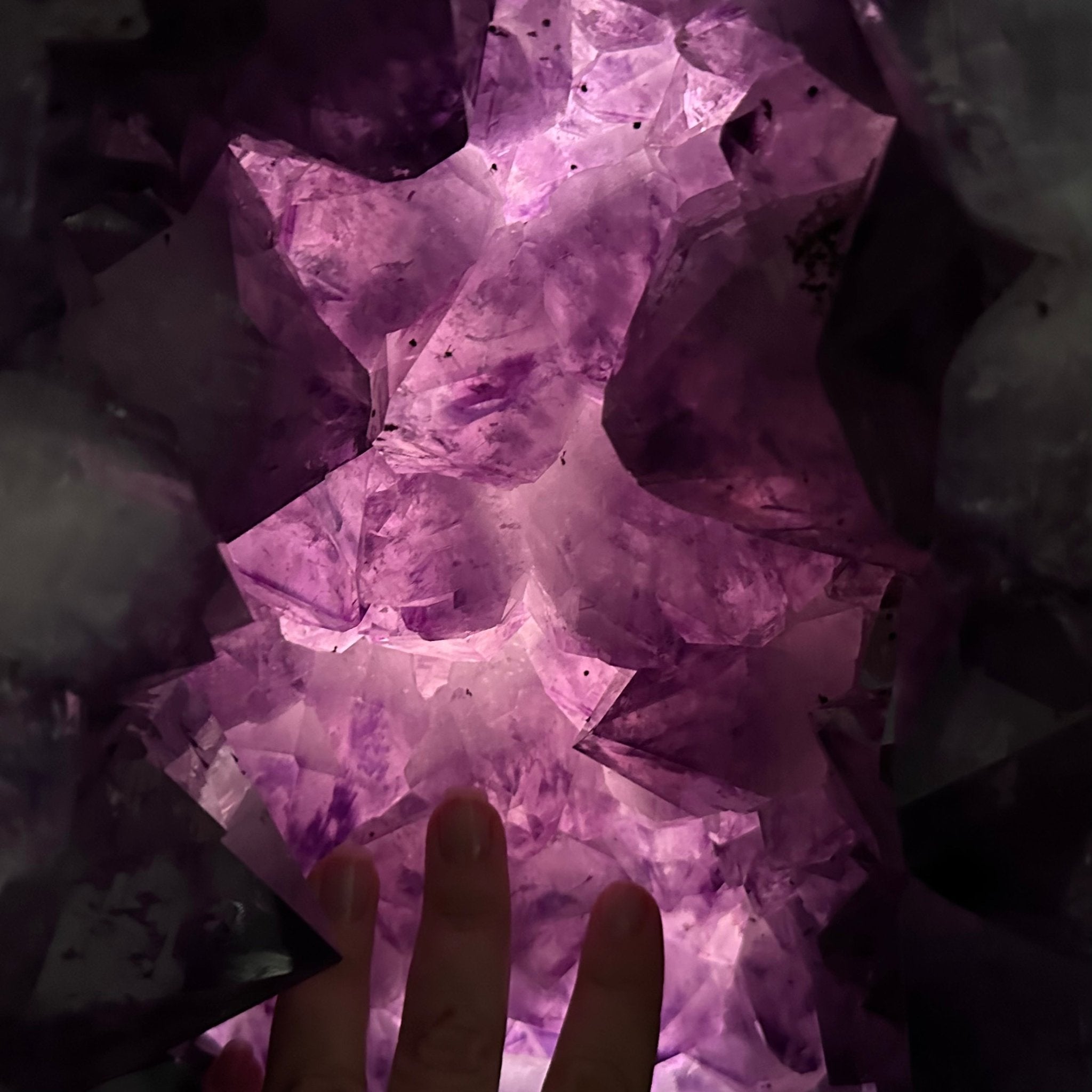 Extra Plus Quality Polished Brazilian Amethyst Cathedral, 161.3 lbs & 24.75" tall Model #5602-0047 by Brazil Gems - Brazil GemsBrazil GemsExtra Plus Quality Polished Brazilian Amethyst Cathedral, 161.3 lbs & 24.75" tall Model #5602-0047 by Brazil GemsPolished Cathedrals5602-0047