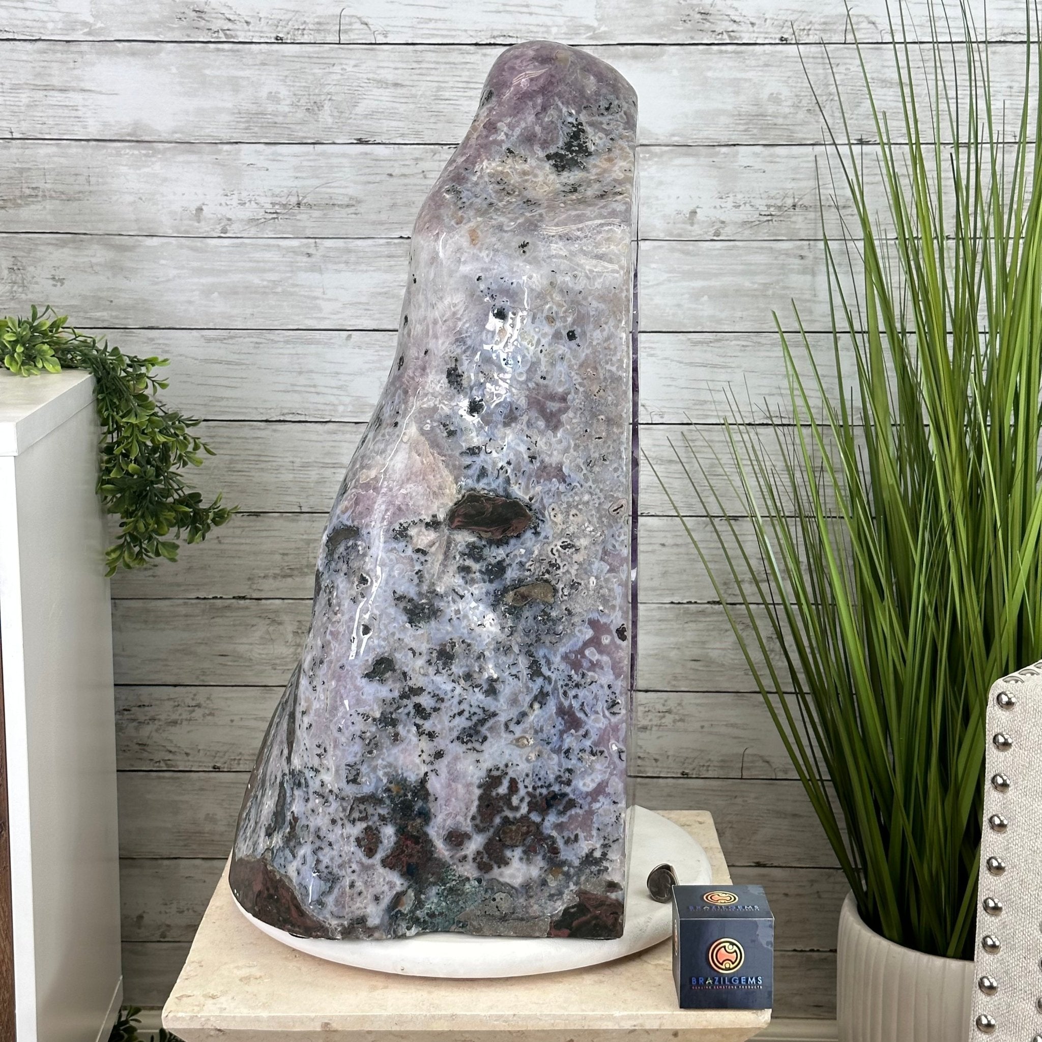 Extra Plus Quality Polished Brazilian Amethyst Cathedral, 161.3 lbs & 24.75" tall Model #5602-0047 by Brazil Gems - Brazil GemsBrazil GemsExtra Plus Quality Polished Brazilian Amethyst Cathedral, 161.3 lbs & 24.75" tall Model #5602-0047 by Brazil GemsPolished Cathedrals5602-0047