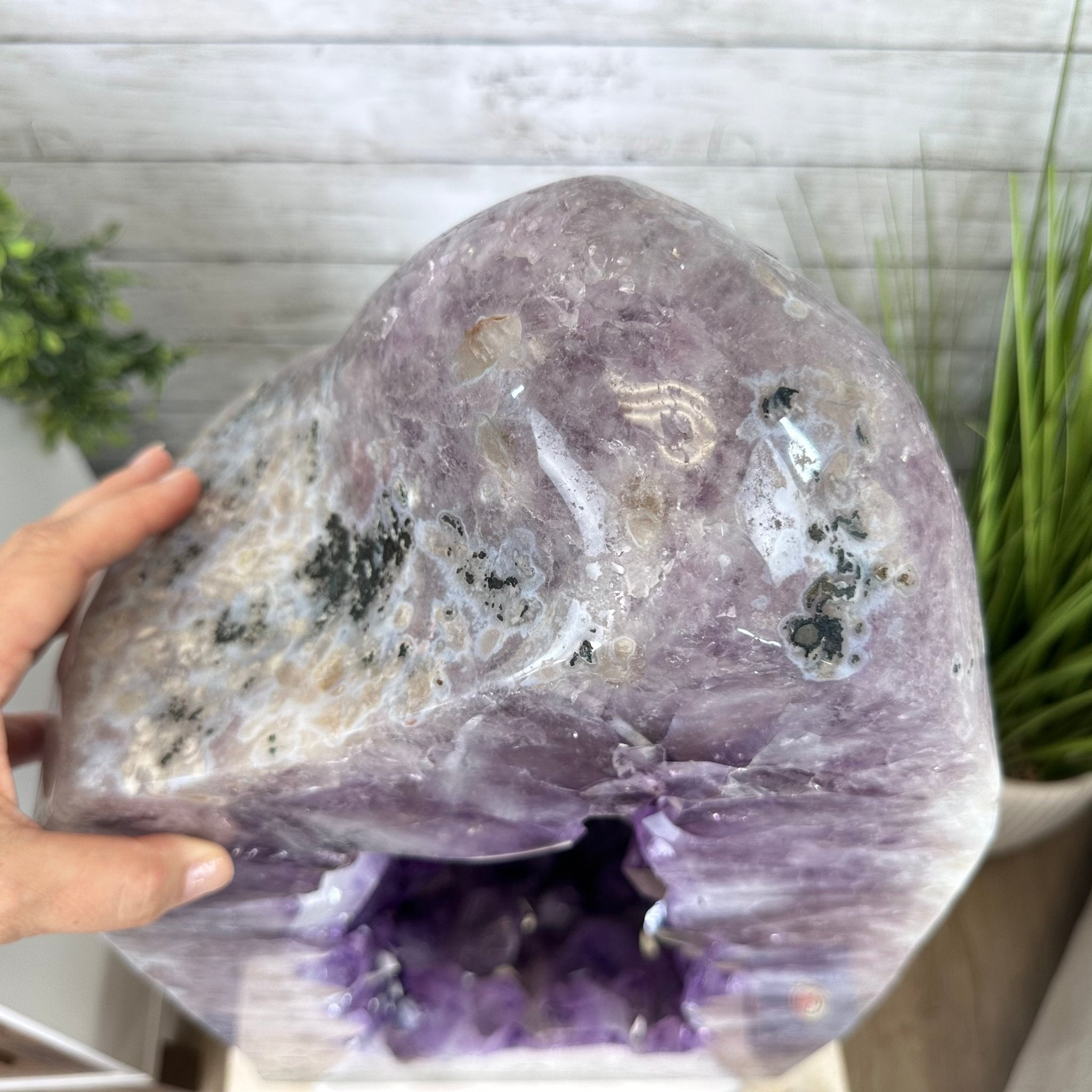 Extra Plus Quality Polished Brazilian Amethyst Cathedral, 161.3 lbs & 24.75" tall Model #5602-0047 by Brazil Gems - Brazil GemsBrazil GemsExtra Plus Quality Polished Brazilian Amethyst Cathedral, 161.3 lbs & 24.75" tall Model #5602-0047 by Brazil GemsPolished Cathedrals5602-0047