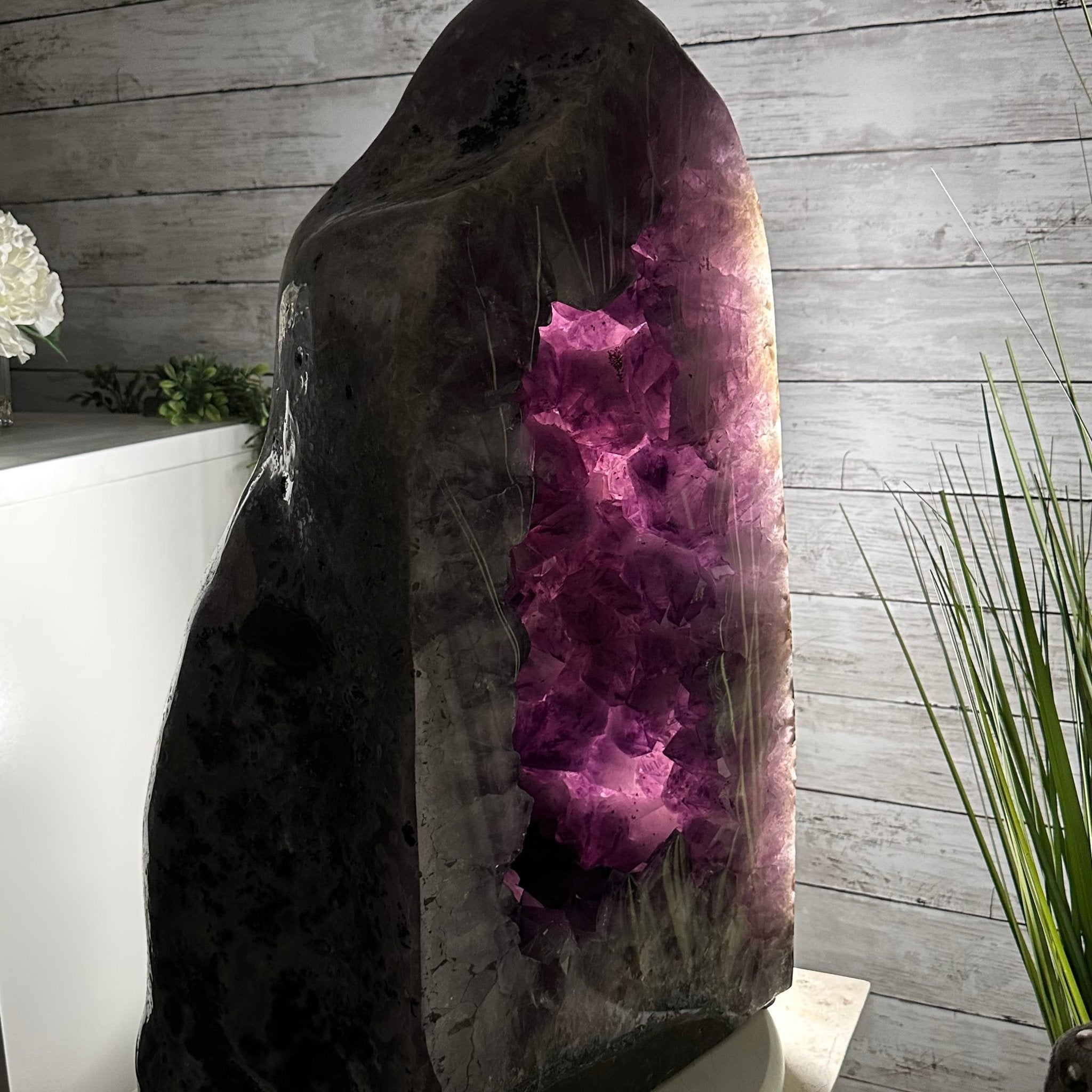 Extra Plus Quality Polished Brazilian Amethyst Cathedral, 161.3 lbs & 24.75" tall Model #5602-0047 by Brazil Gems - Brazil GemsBrazil GemsExtra Plus Quality Polished Brazilian Amethyst Cathedral, 161.3 lbs & 24.75" tall Model #5602-0047 by Brazil GemsPolished Cathedrals5602-0047