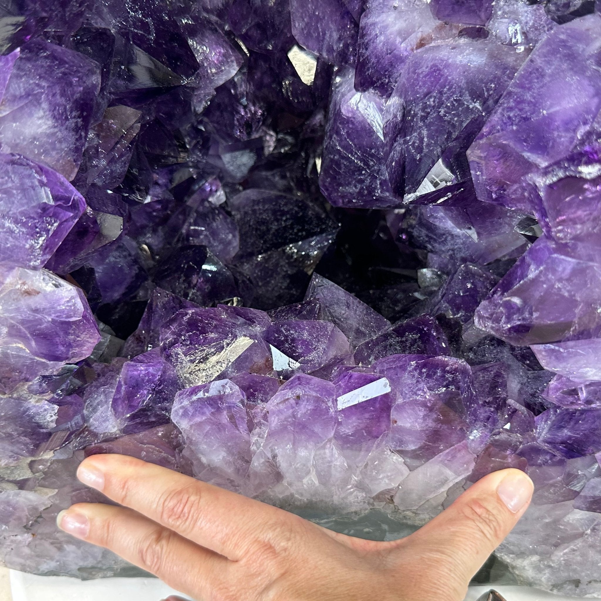 Extra Plus Quality Polished Brazilian Amethyst Cathedral, 165.3 lbs & 25.25" tall Model #5602-0019 by Brazil Gems - Brazil GemsBrazil GemsExtra Plus Quality Polished Brazilian Amethyst Cathedral, 165.3 lbs & 25.25" tall Model #5602-0019 by Brazil GemsPolished Cathedrals5602-0019