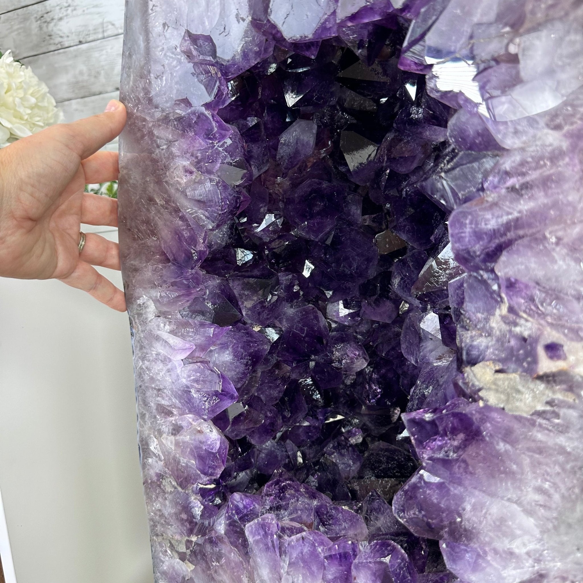 Extra Plus Quality Polished Brazilian Amethyst Cathedral, 165.3 lbs & 25.25" tall Model #5602-0019 by Brazil Gems - Brazil GemsBrazil GemsExtra Plus Quality Polished Brazilian Amethyst Cathedral, 165.3 lbs & 25.25" tall Model #5602-0019 by Brazil GemsPolished Cathedrals5602-0019