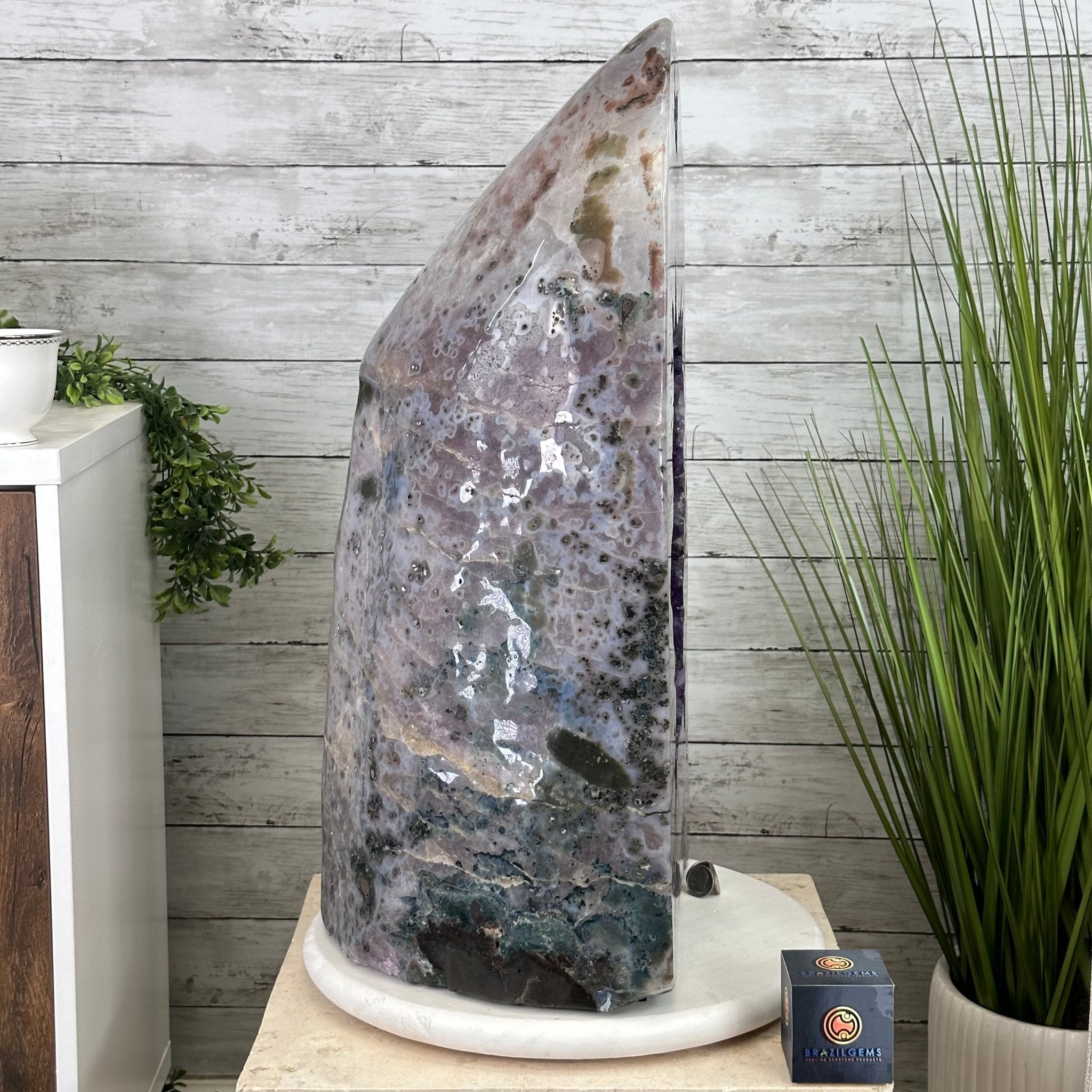 Extra Plus Quality Polished Brazilian Amethyst Cathedral, 165.3 lbs & 25.25" tall Model #5602-0019 by Brazil Gems - Brazil GemsBrazil GemsExtra Plus Quality Polished Brazilian Amethyst Cathedral, 165.3 lbs & 25.25" tall Model #5602-0019 by Brazil GemsPolished Cathedrals5602-0019