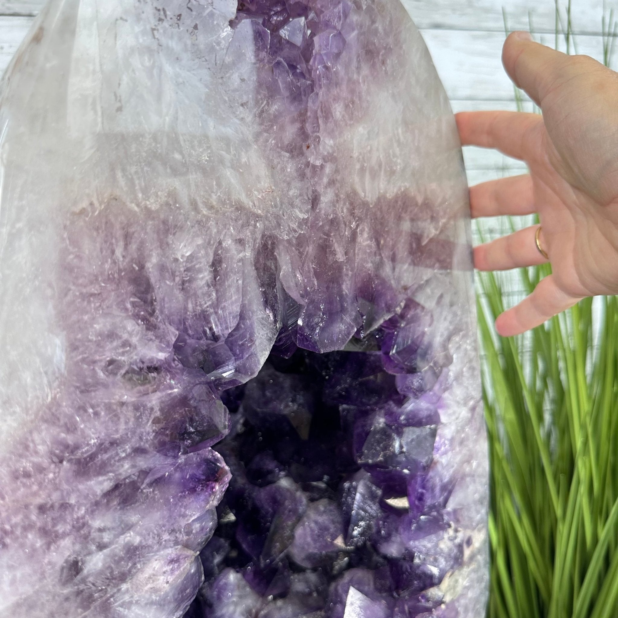 Extra Plus Quality Polished Brazilian Amethyst Cathedral, 165.3 lbs & 25.25" tall Model #5602-0019 by Brazil Gems - Brazil GemsBrazil GemsExtra Plus Quality Polished Brazilian Amethyst Cathedral, 165.3 lbs & 25.25" tall Model #5602-0019 by Brazil GemsPolished Cathedrals5602-0019