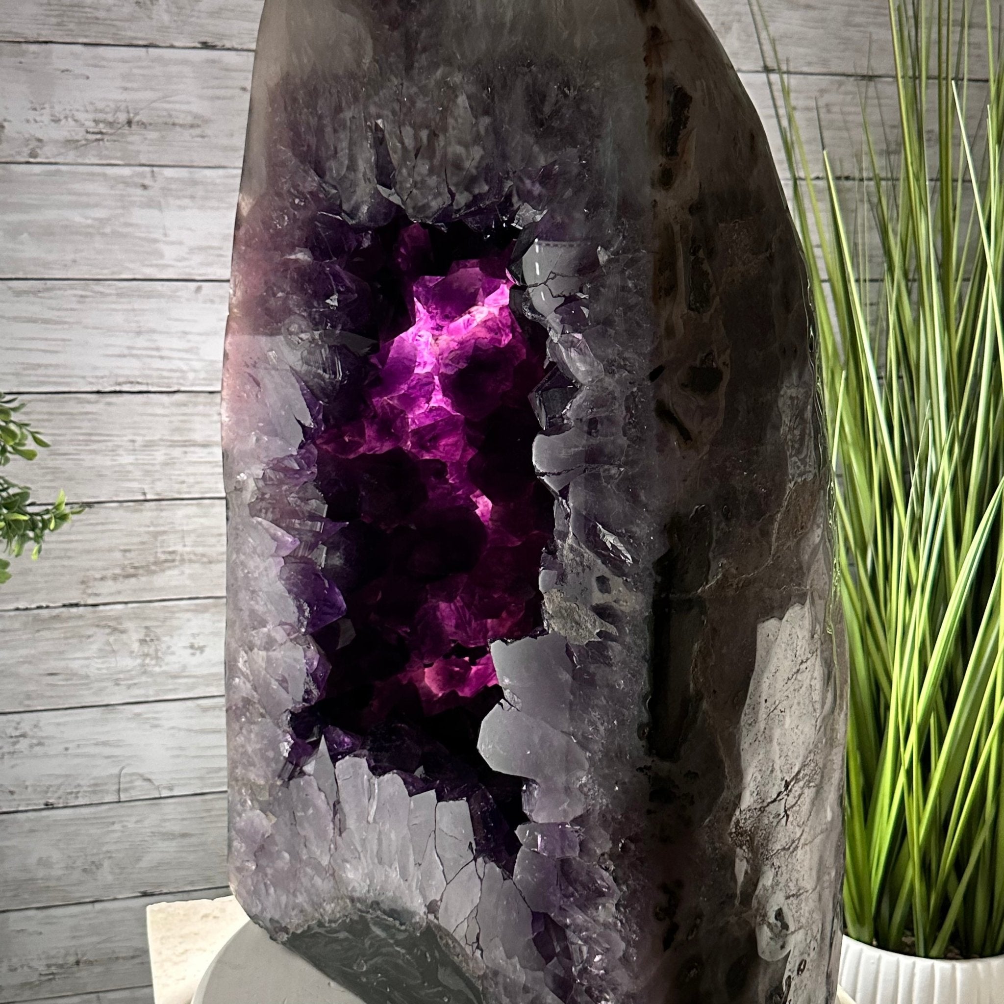 Extra Plus Quality Polished Brazilian Amethyst Cathedral, 165.3 lbs & 25.25" tall Model #5602-0019 by Brazil Gems - Brazil GemsBrazil GemsExtra Plus Quality Polished Brazilian Amethyst Cathedral, 165.3 lbs & 25.25" tall Model #5602-0019 by Brazil GemsPolished Cathedrals5602-0019