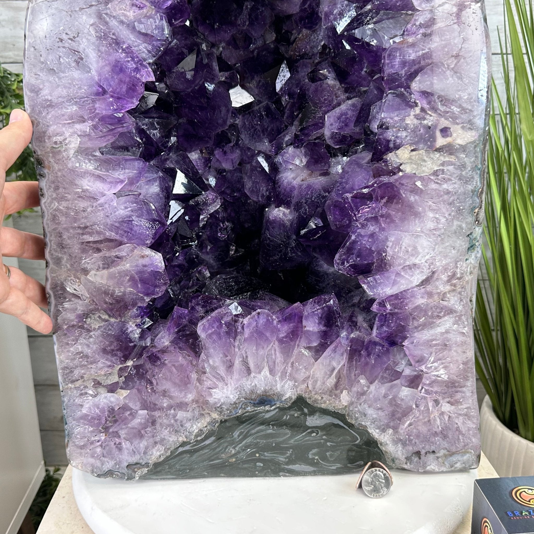 Extra Plus Quality Polished Brazilian Amethyst Cathedral, 165.3 lbs & 25.25" tall Model #5602-0019 by Brazil Gems - Brazil GemsBrazil GemsExtra Plus Quality Polished Brazilian Amethyst Cathedral, 165.3 lbs & 25.25" tall Model #5602-0019 by Brazil GemsPolished Cathedrals5602-0019