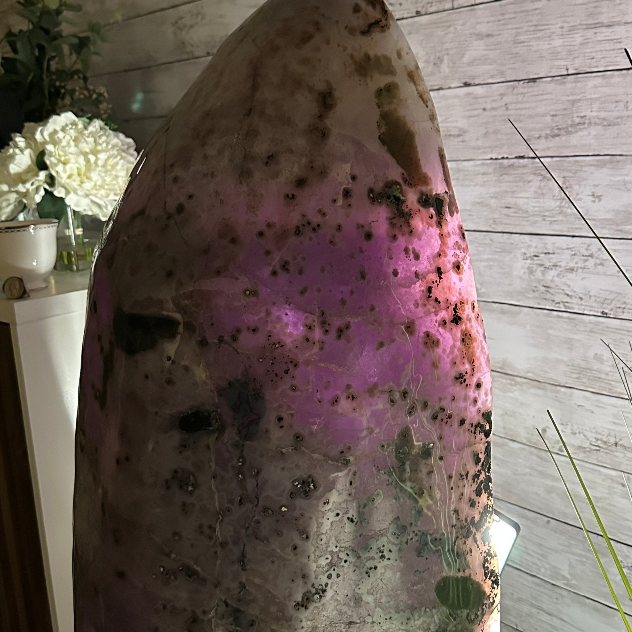 Extra Plus Quality Polished Brazilian Amethyst Cathedral, 165.3 lbs & 25.25" tall Model #5602-0019 by Brazil Gems - Brazil GemsBrazil GemsExtra Plus Quality Polished Brazilian Amethyst Cathedral, 165.3 lbs & 25.25" tall Model #5602-0019 by Brazil GemsPolished Cathedrals5602-0019