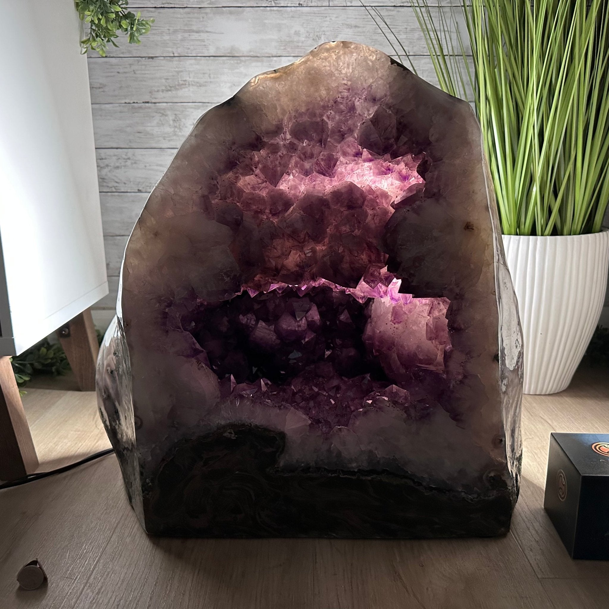 Extra Plus Quality Polished Brazilian Amethyst Cathedral, 186.8 lbs & 20.8" tall Model #5602-0185 by Brazil Gems - Brazil GemsBrazil GemsExtra Plus Quality Polished Brazilian Amethyst Cathedral, 186.8 lbs & 20.8" tall Model #5602-0185 by Brazil GemsPolished Cathedrals5602-0185