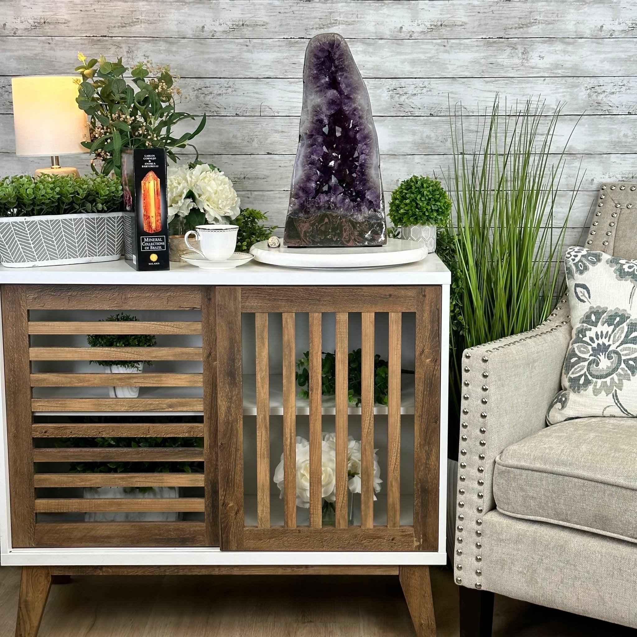 Extra Plus Quality Polished Brazilian Amethyst Cathedral, 27.8 lbs & 17.1" tall Model #5602-0156 by Brazil Gems - Brazil GemsBrazil GemsExtra Plus Quality Polished Brazilian Amethyst Cathedral, 27.8 lbs & 17.1" tall Model #5602-0156 by Brazil GemsPolished Cathedrals5602-0156