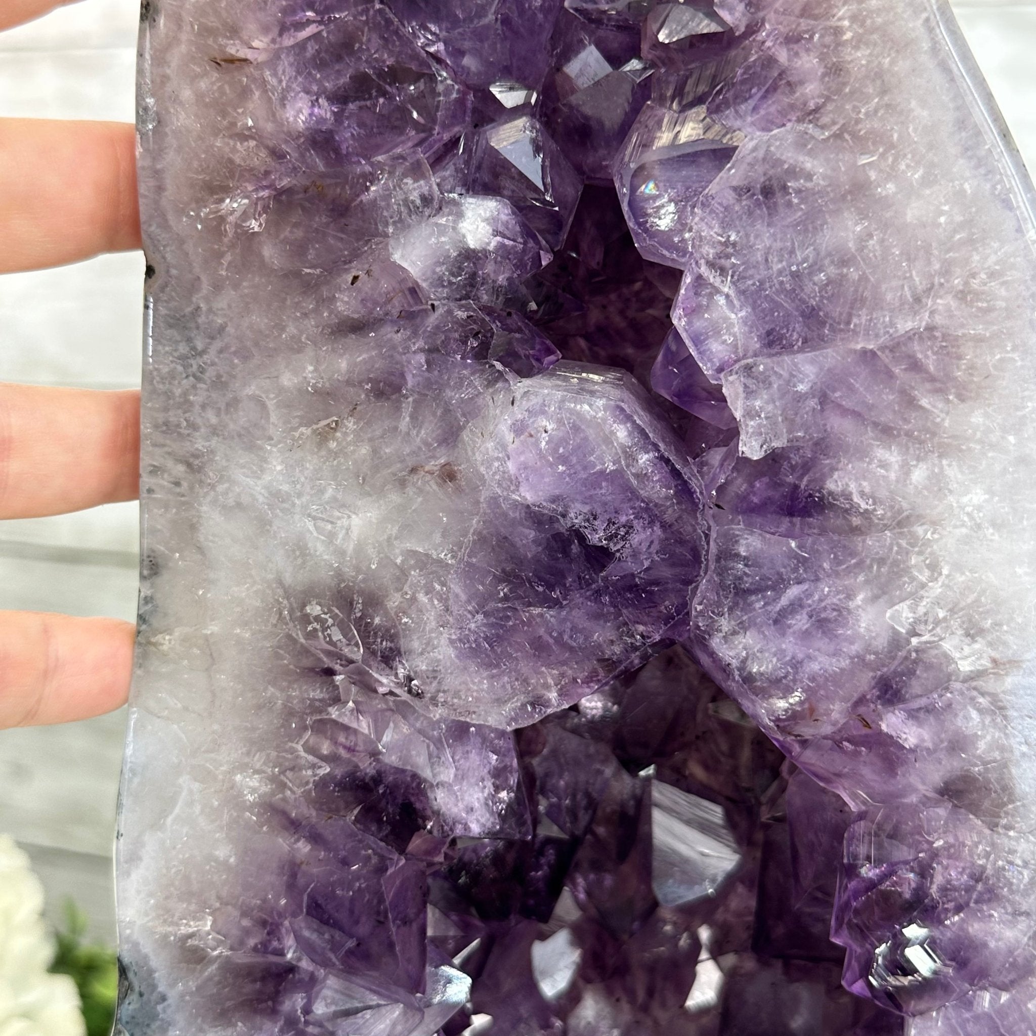 Extra Plus Quality Polished Brazilian Amethyst Cathedral, 27.8 lbs & 17.1" tall Model #5602-0156 by Brazil Gems - Brazil GemsBrazil GemsExtra Plus Quality Polished Brazilian Amethyst Cathedral, 27.8 lbs & 17.1" tall Model #5602-0156 by Brazil GemsPolished Cathedrals5602-0156