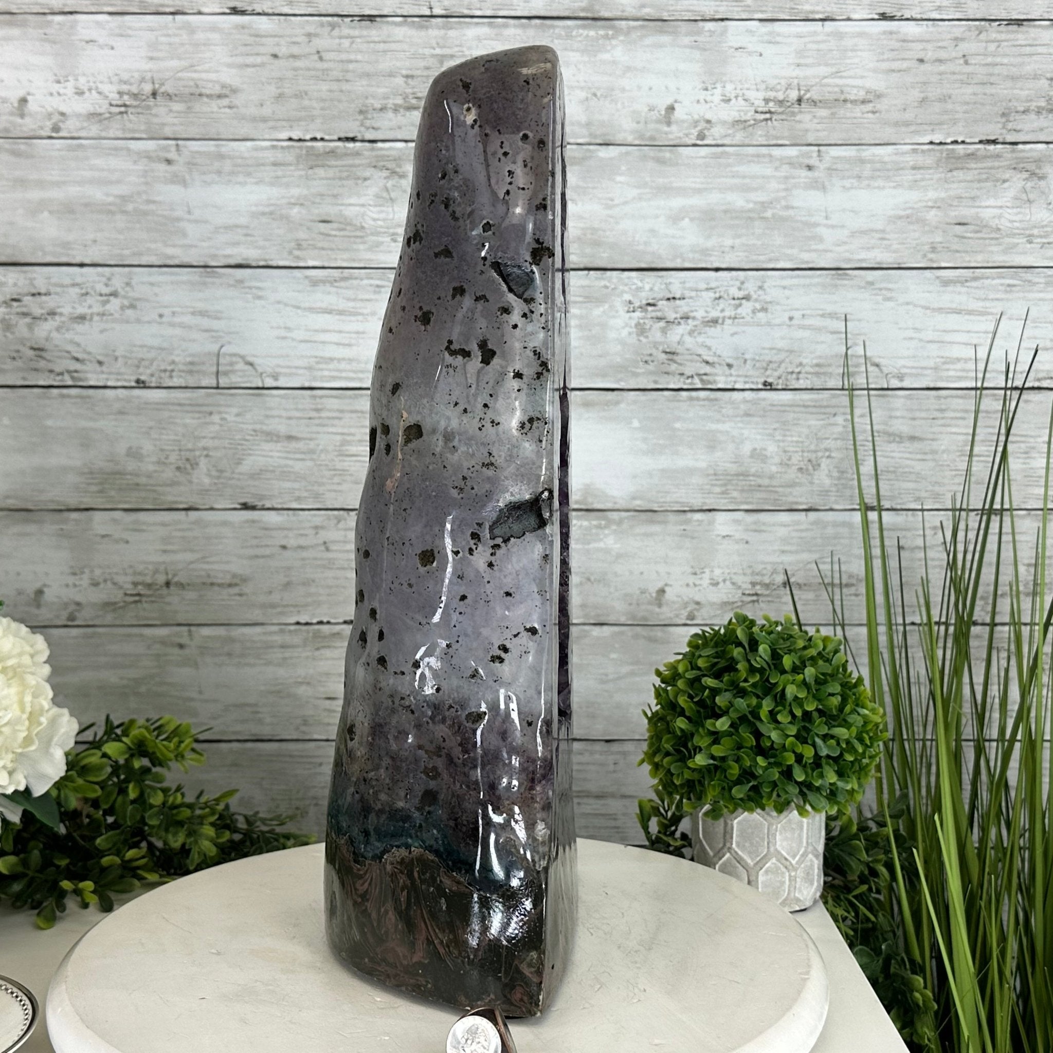 Extra Plus Quality Polished Brazilian Amethyst Cathedral, 27.8 lbs & 17.1" tall Model #5602-0156 by Brazil Gems - Brazil GemsBrazil GemsExtra Plus Quality Polished Brazilian Amethyst Cathedral, 27.8 lbs & 17.1" tall Model #5602-0156 by Brazil GemsPolished Cathedrals5602-0156