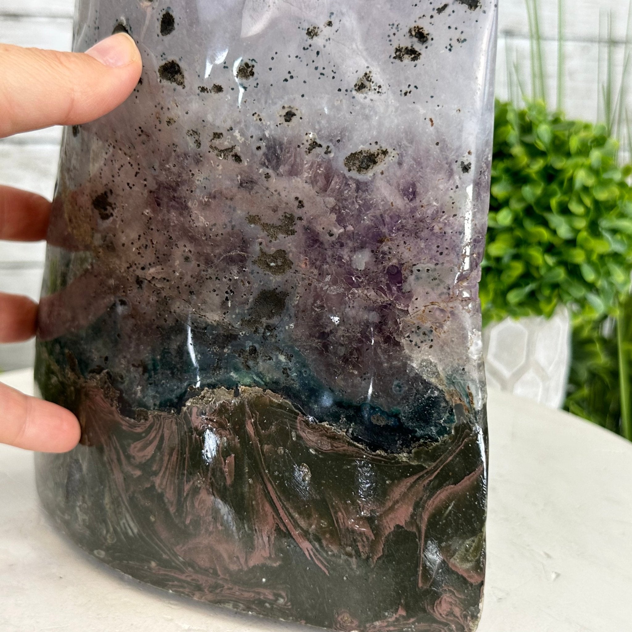 Extra Plus Quality Polished Brazilian Amethyst Cathedral, 27.8 lbs & 17.1" tall Model #5602-0156 by Brazil Gems - Brazil GemsBrazil GemsExtra Plus Quality Polished Brazilian Amethyst Cathedral, 27.8 lbs & 17.1" tall Model #5602-0156 by Brazil GemsPolished Cathedrals5602-0156